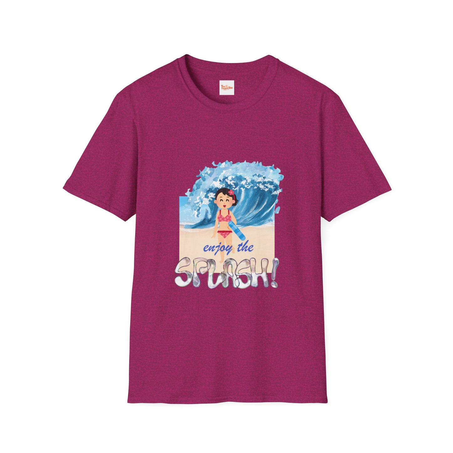 Splash Graphic Unisex T-Shirt - Little Girl Running from Wave