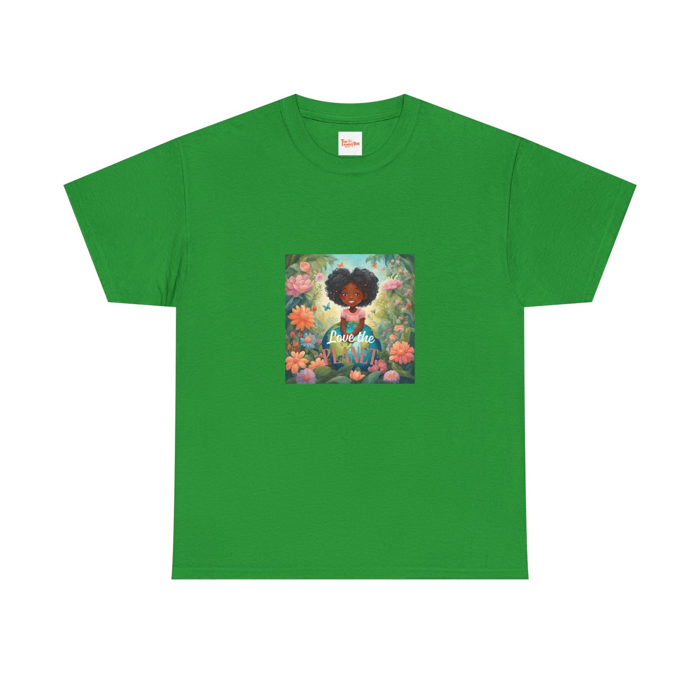 Graphic Tee Love the Planet Little Black Girl Holding Globe
