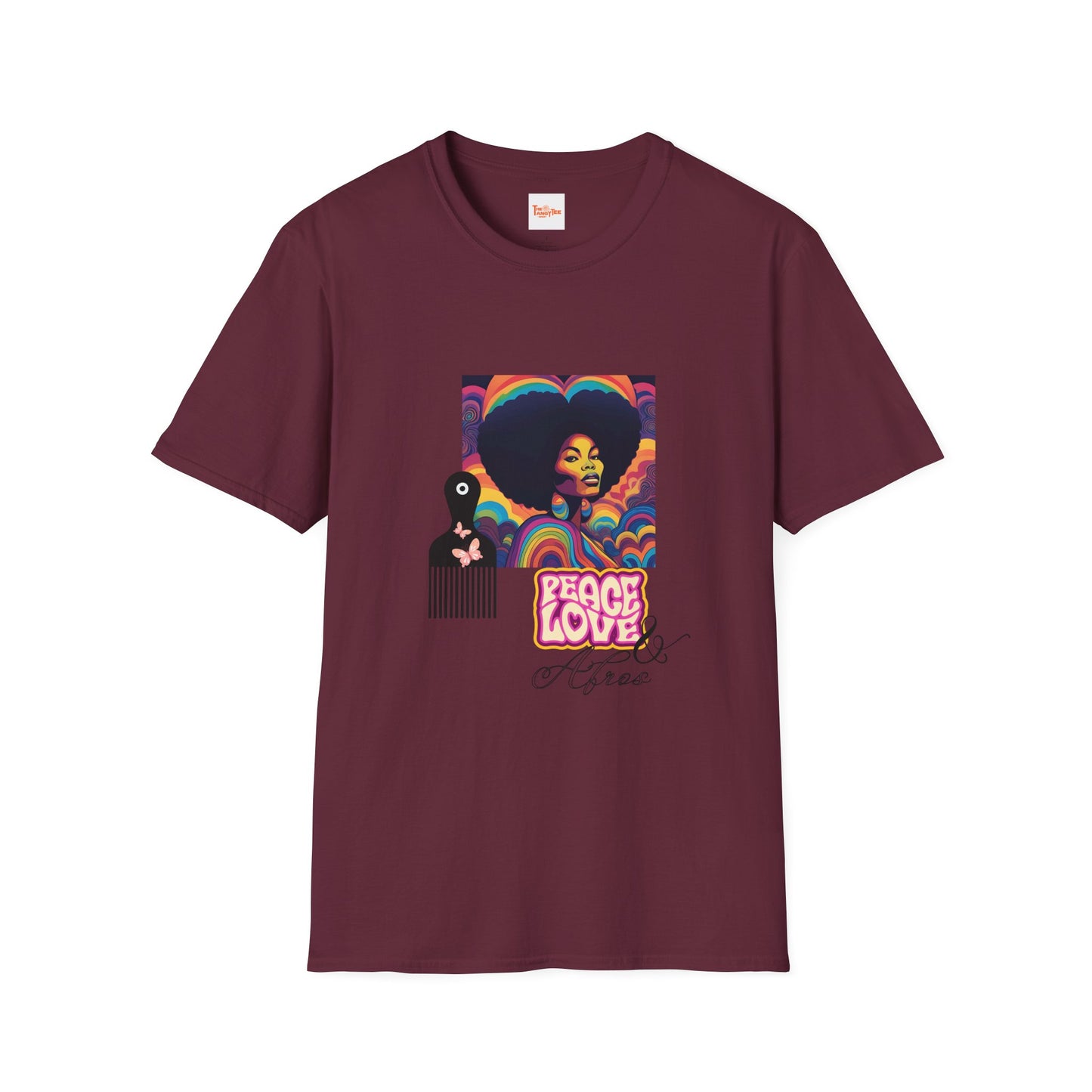Peace, Love, Afro Graphic Unisex T-Shirt