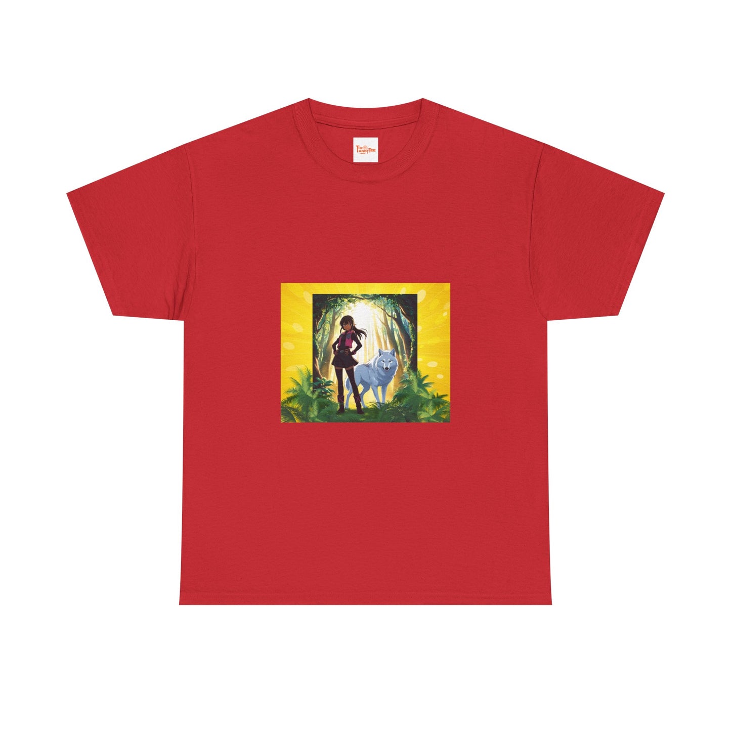 Anime Girl and White Wolf Graphic Tee