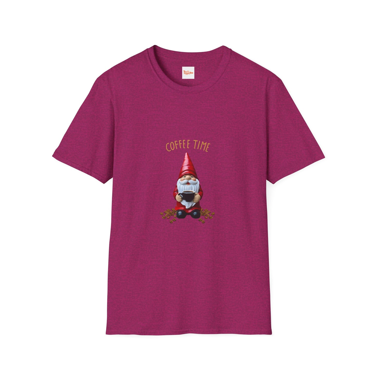 Coffee Time Unisex T-Shirt - Gnome Holding a Cup of Coffee Graphic