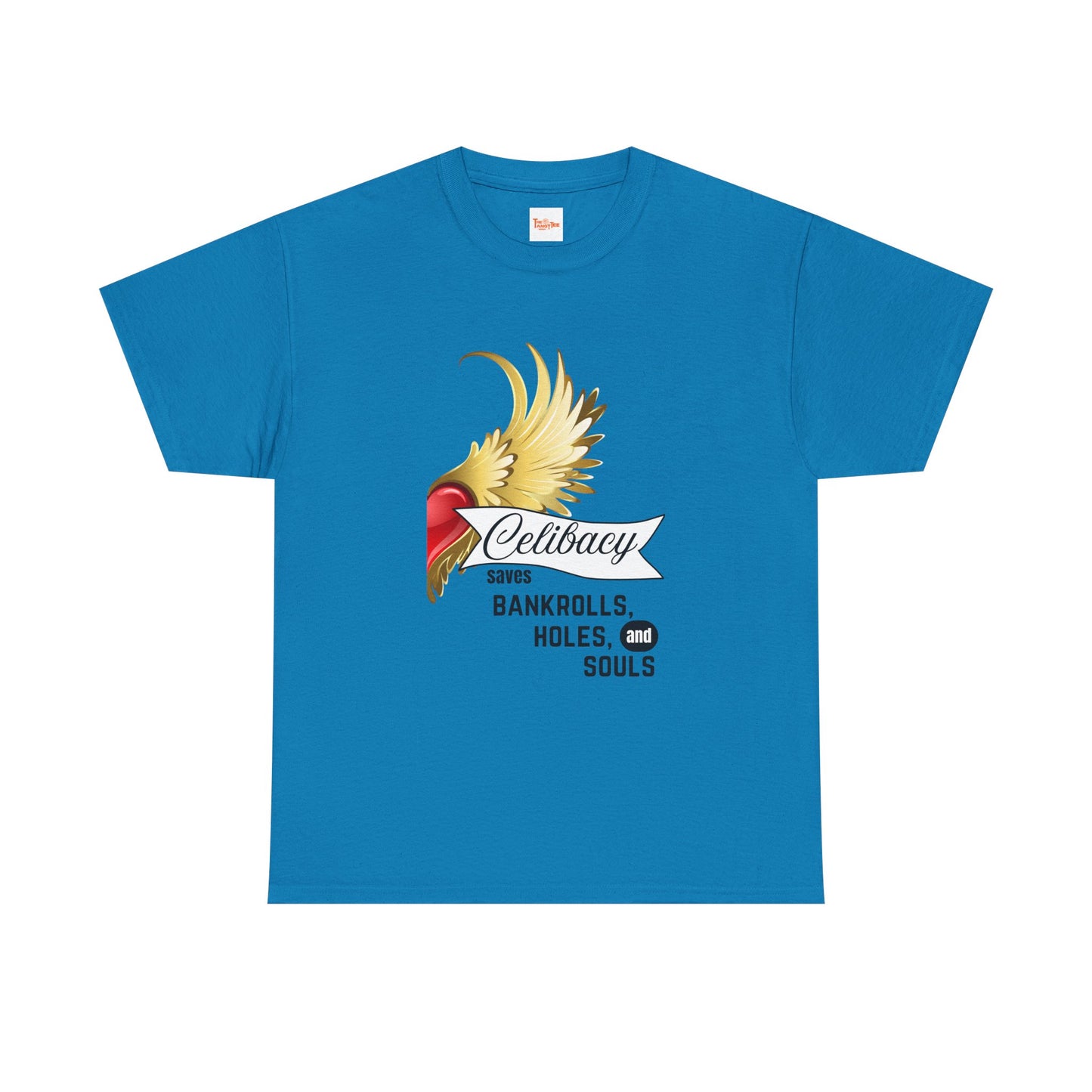 Celibacy Saves Unisex Tee with Heart Wings Graphic