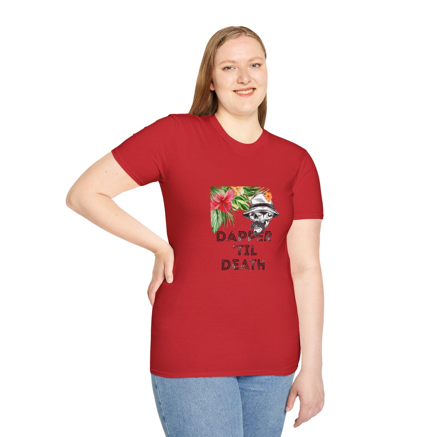Graphic Skull Unisex T-Shirt - Dapper 'Til Death Design