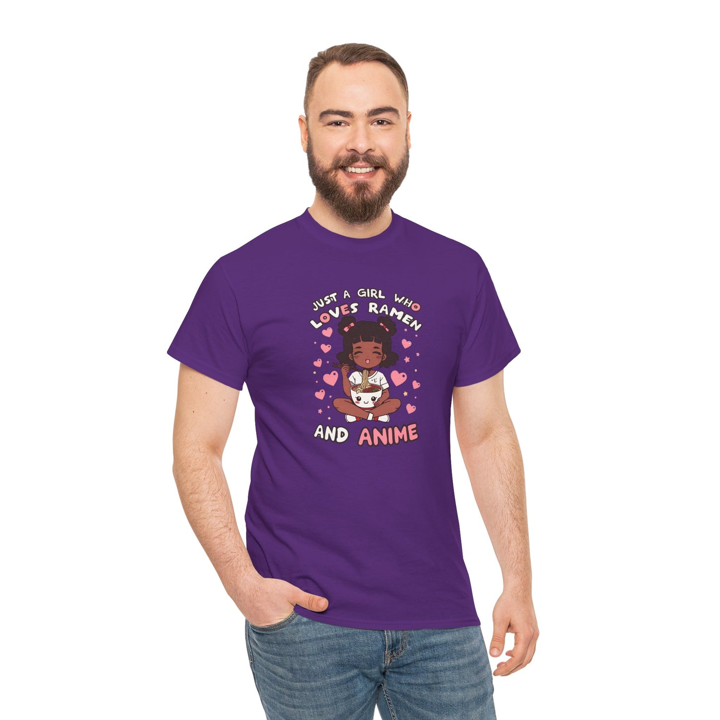 Just a Girl Who Loves Ramen and Anime T-Shirt — African American Anime Girl Graphic
