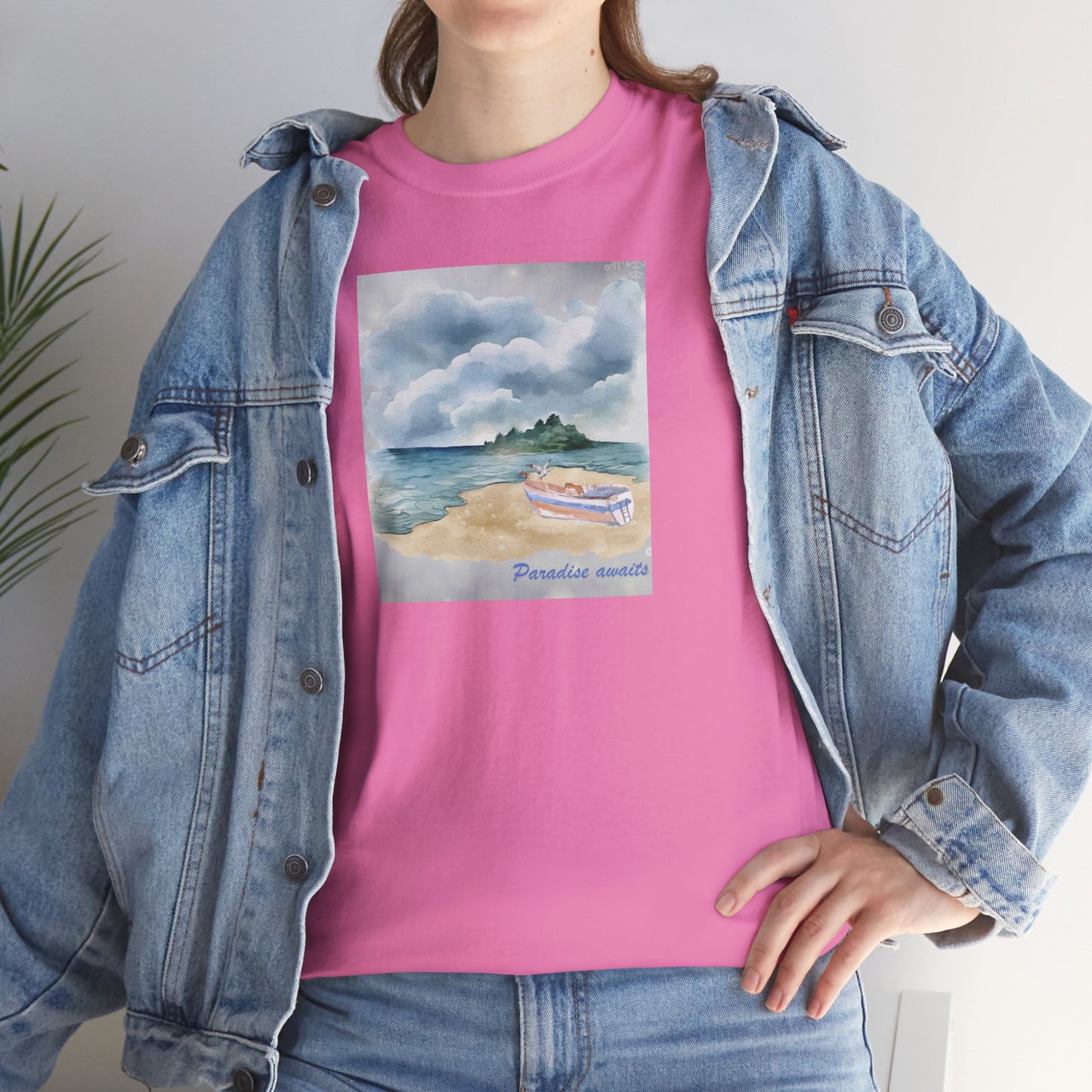 Paradise Awaits Beach Boat T-Shirt