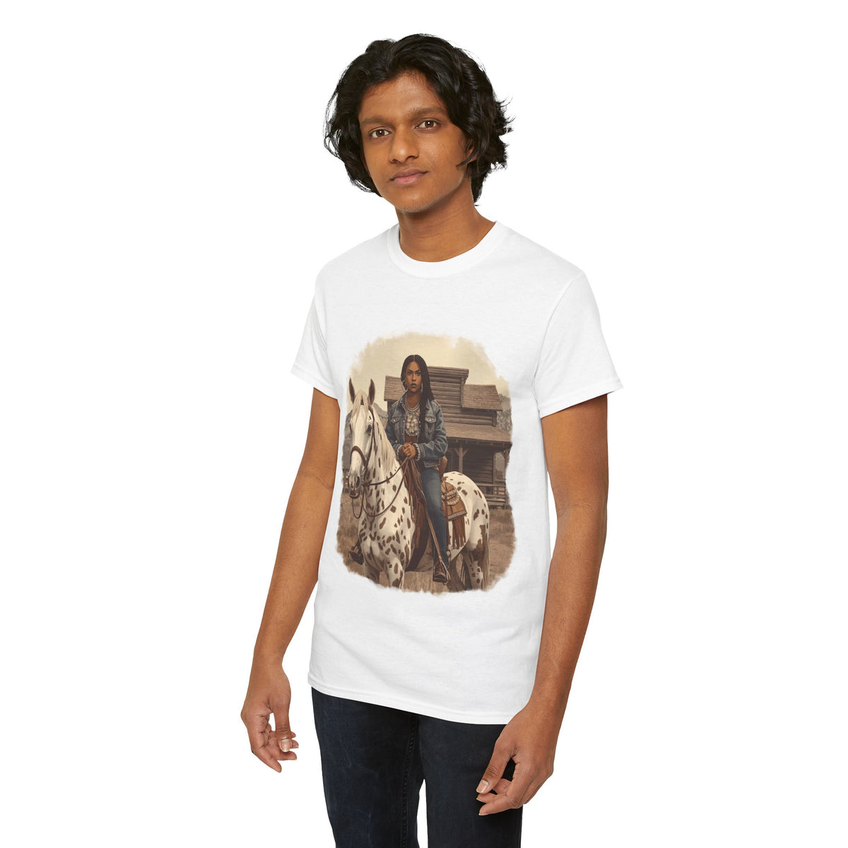 African American Cowgirl on Dapple Gray Horse T-Shirt