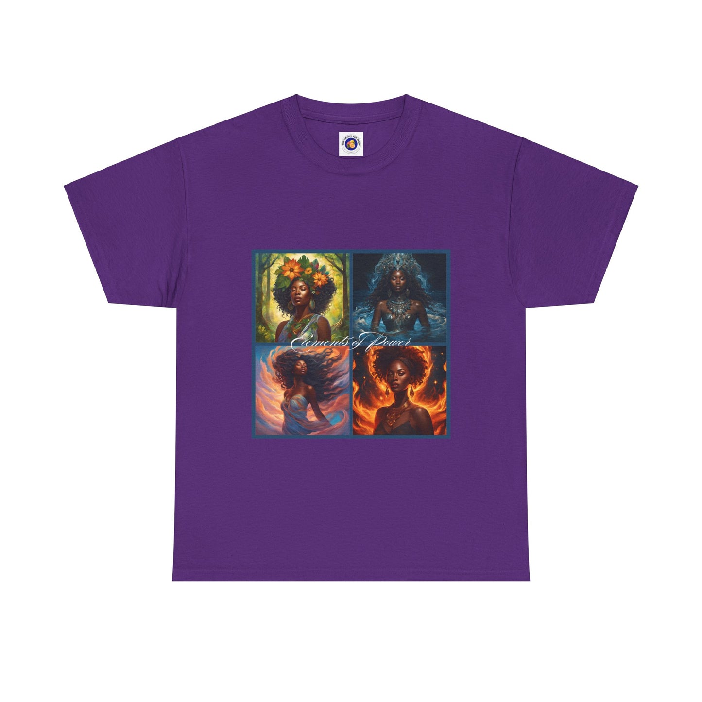 Elements of Power Unisex Tee - Graphic of Four Black Women Earth Wind Fire Water