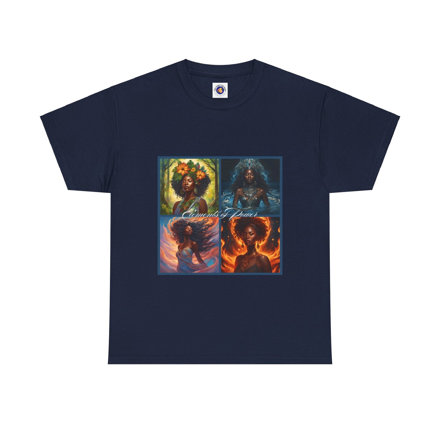 Elements of Power Unisex Tee - Graphic of Four Black Women Earth Wind Fire Water