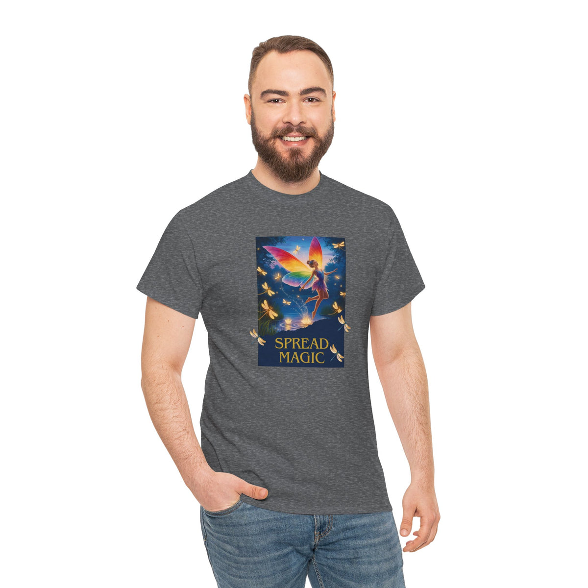 Spread Magic Fairy T-Shirt — Rainbow Wings Graphic Tee