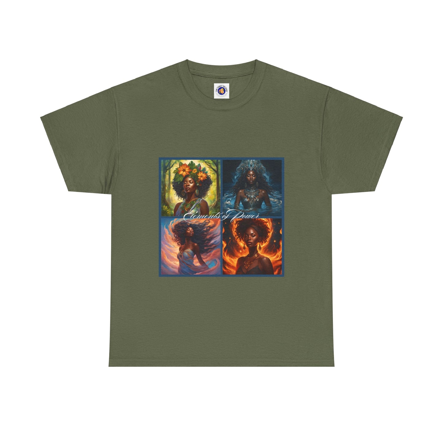 Elements of Power Unisex Tee - Graphic of Four Black Women Earth Wind Fire Water