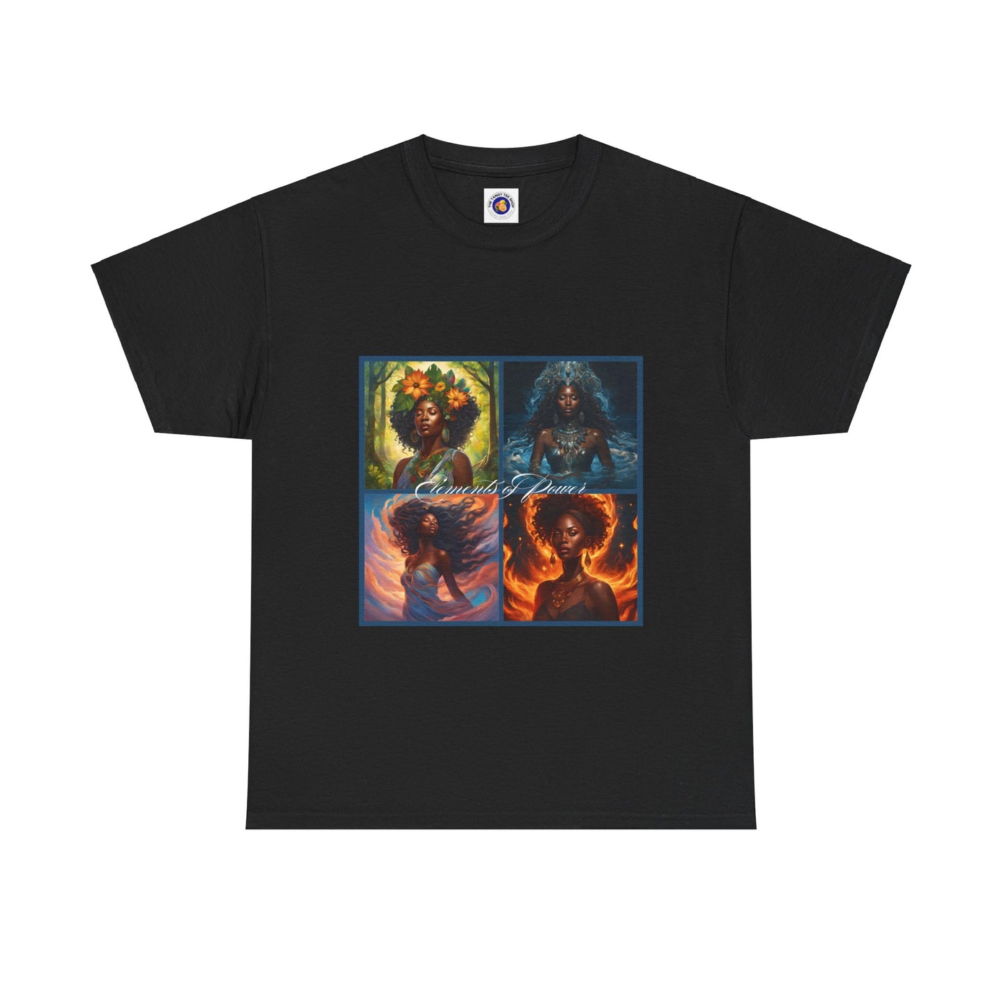 Elements of Power Unisex Tee - Graphic of Four Black Women Earth Wind Fire Water