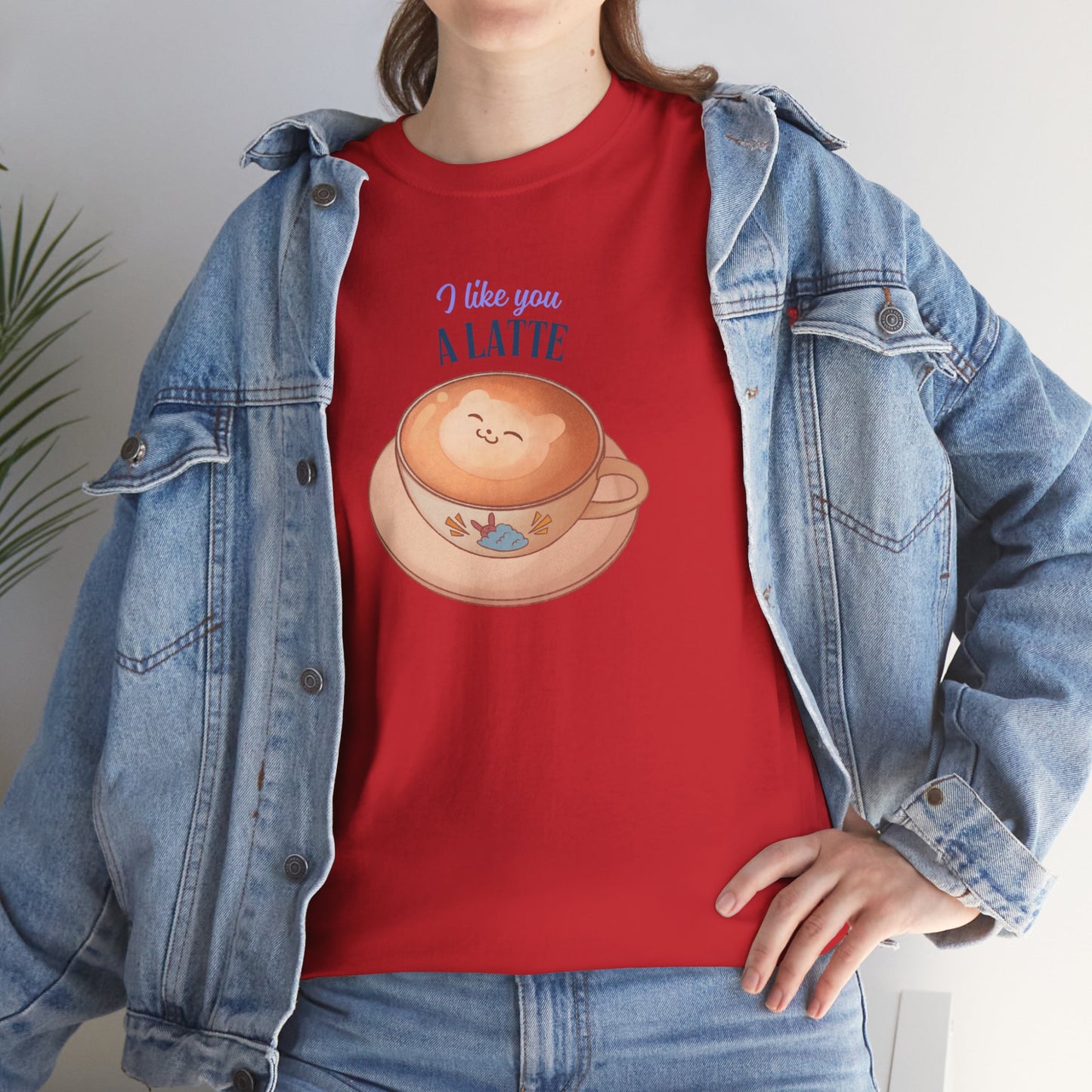 Coffee Lover Tee - I Like You a Latte Unisex Heavy Cotton T-Shirt