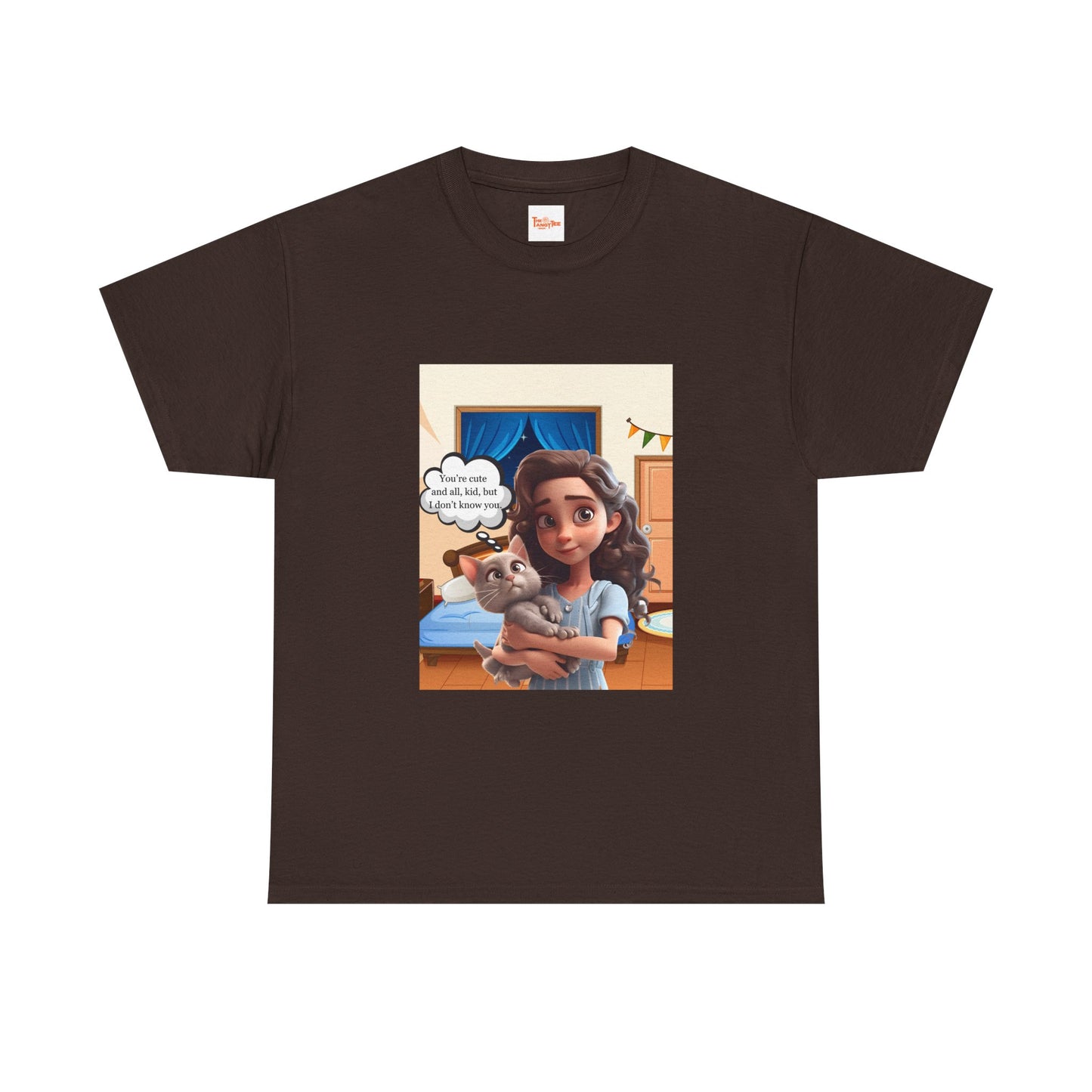 Graphic Little Girl Holding Kitten Unisex Tee