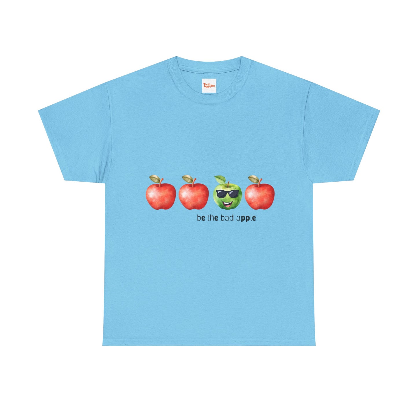 Graphic Unisex Tee - Be the Bad Apple, Three Red Apples and One Green Apple with Sunglasses