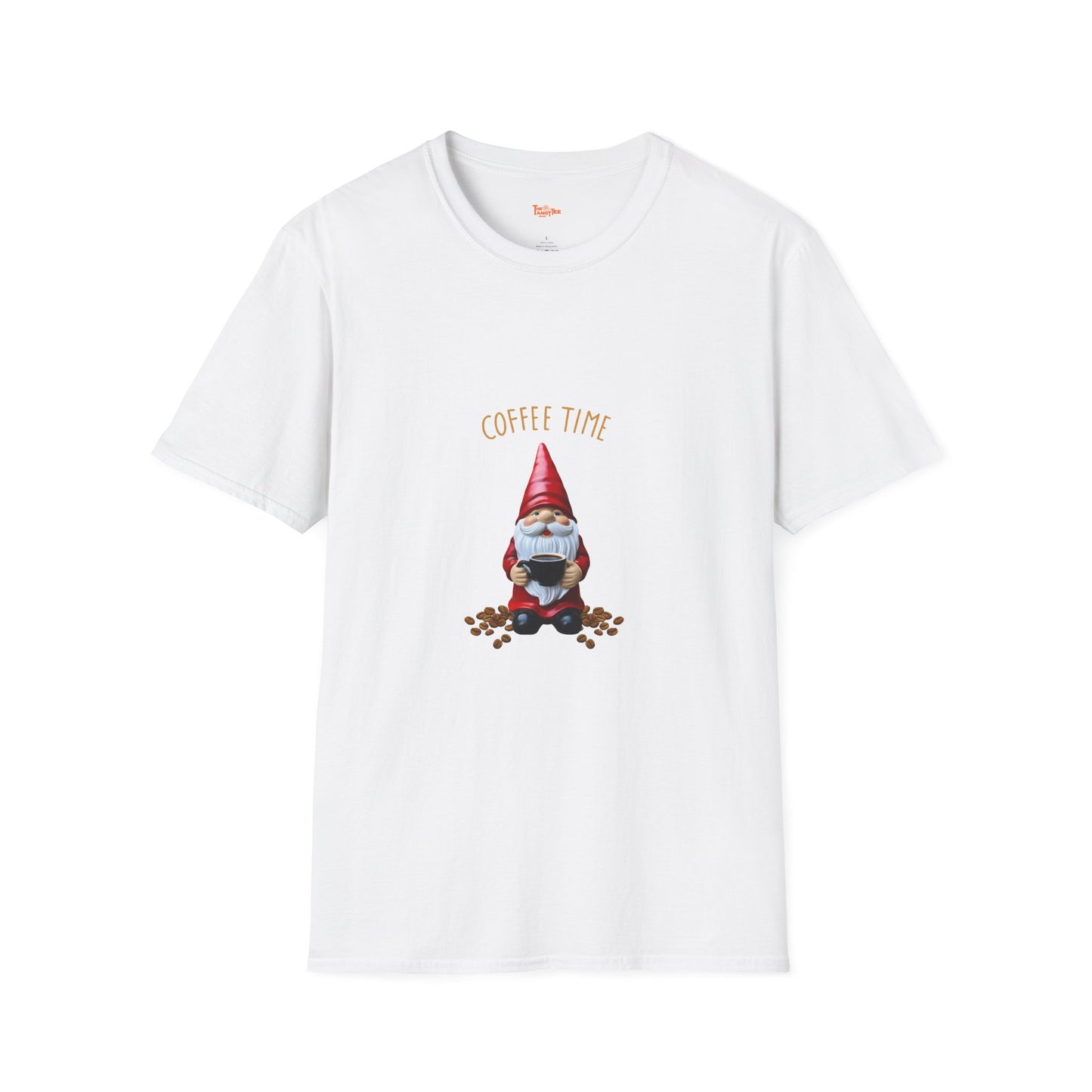 Coffee Time Unisex T-Shirt - Gnome Holding a Cup of Coffee Graphic