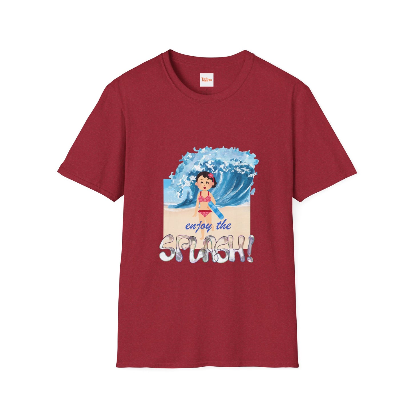 Splash Graphic Unisex T-Shirt - Little Girl Running from Wave