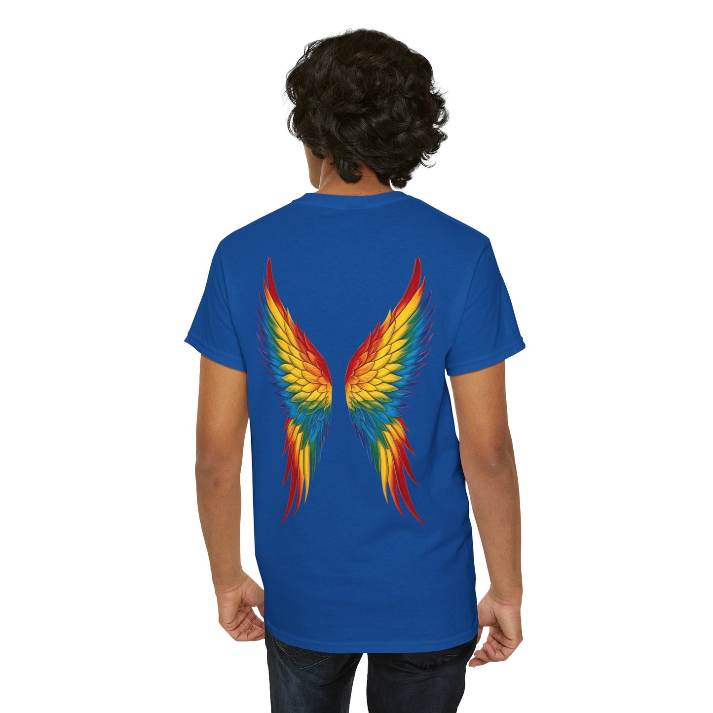 Rainbow Angel Wings T-Shirt — Graphic Back Print