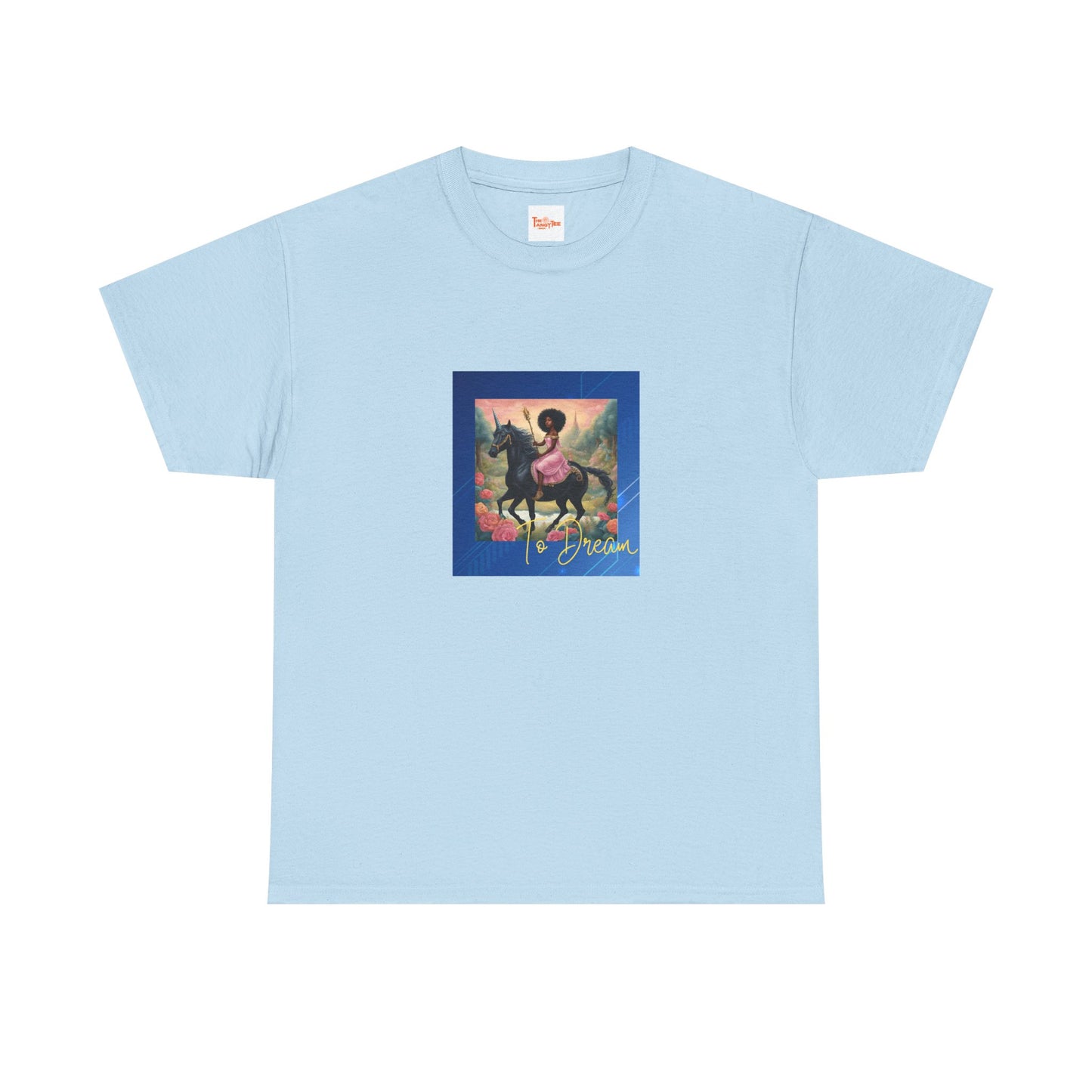 Dreamy Tee - Black Princess Unicorn Design