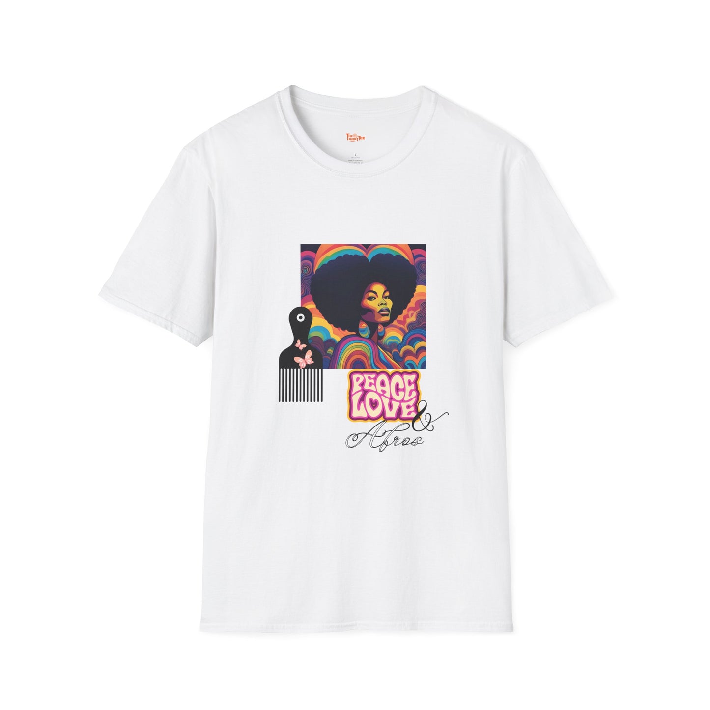 Peace, Love, Afro Graphic Unisex T-Shirt