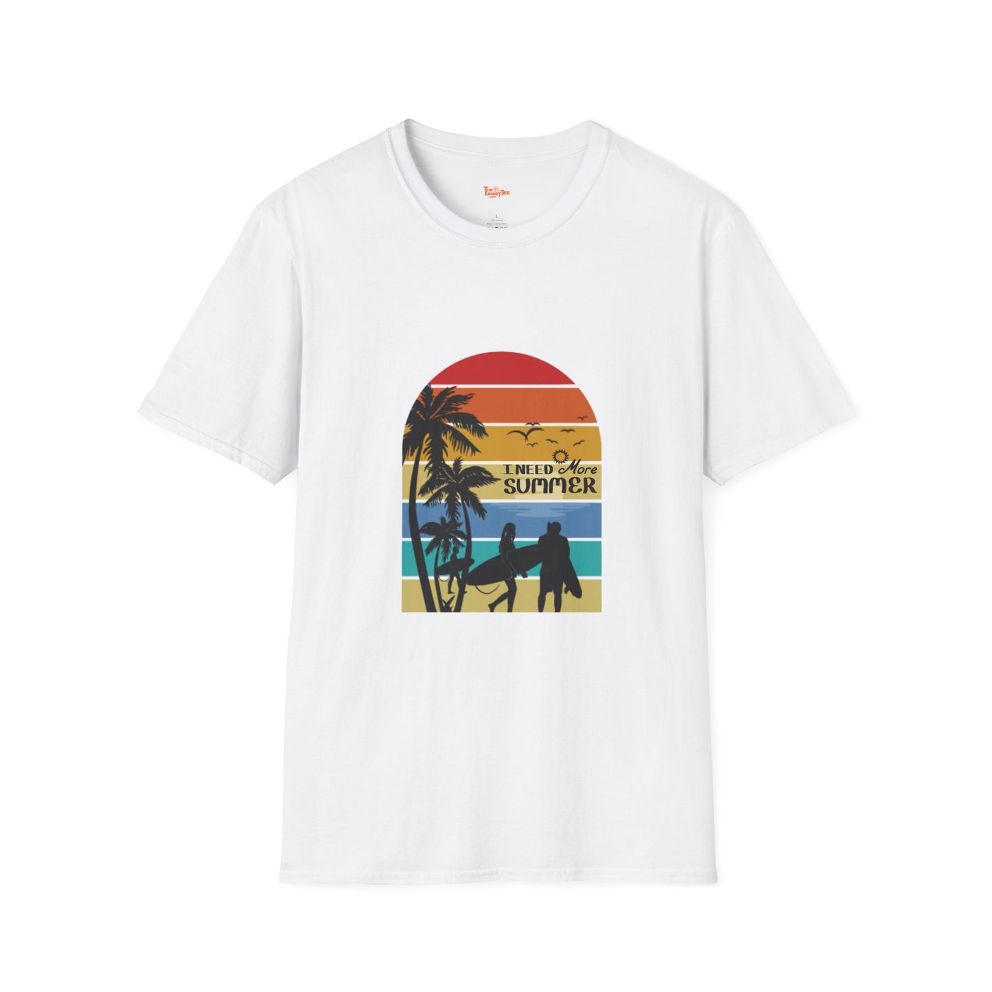 Summer Sunset Unisex T-Shirt with Surfboards Design