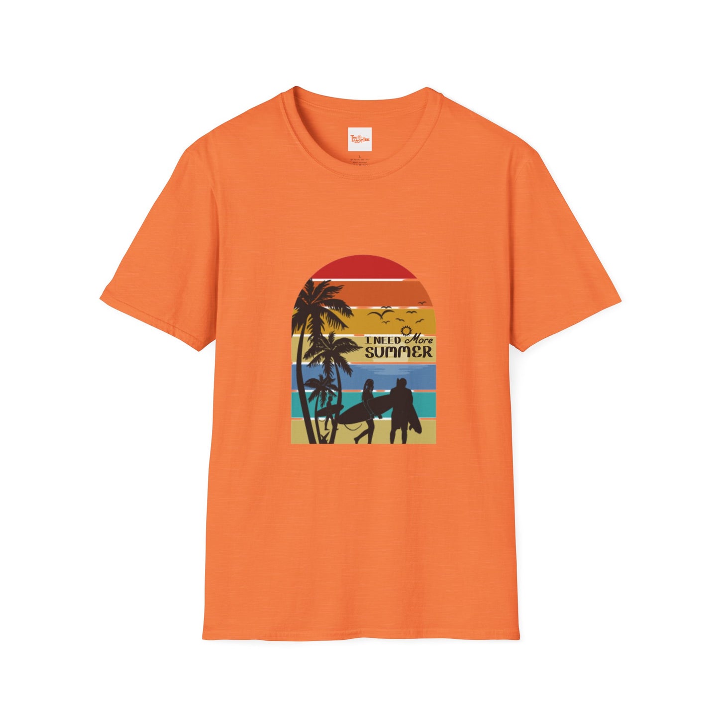 Summer Sunset Unisex T-Shirt with Surfboards Design
