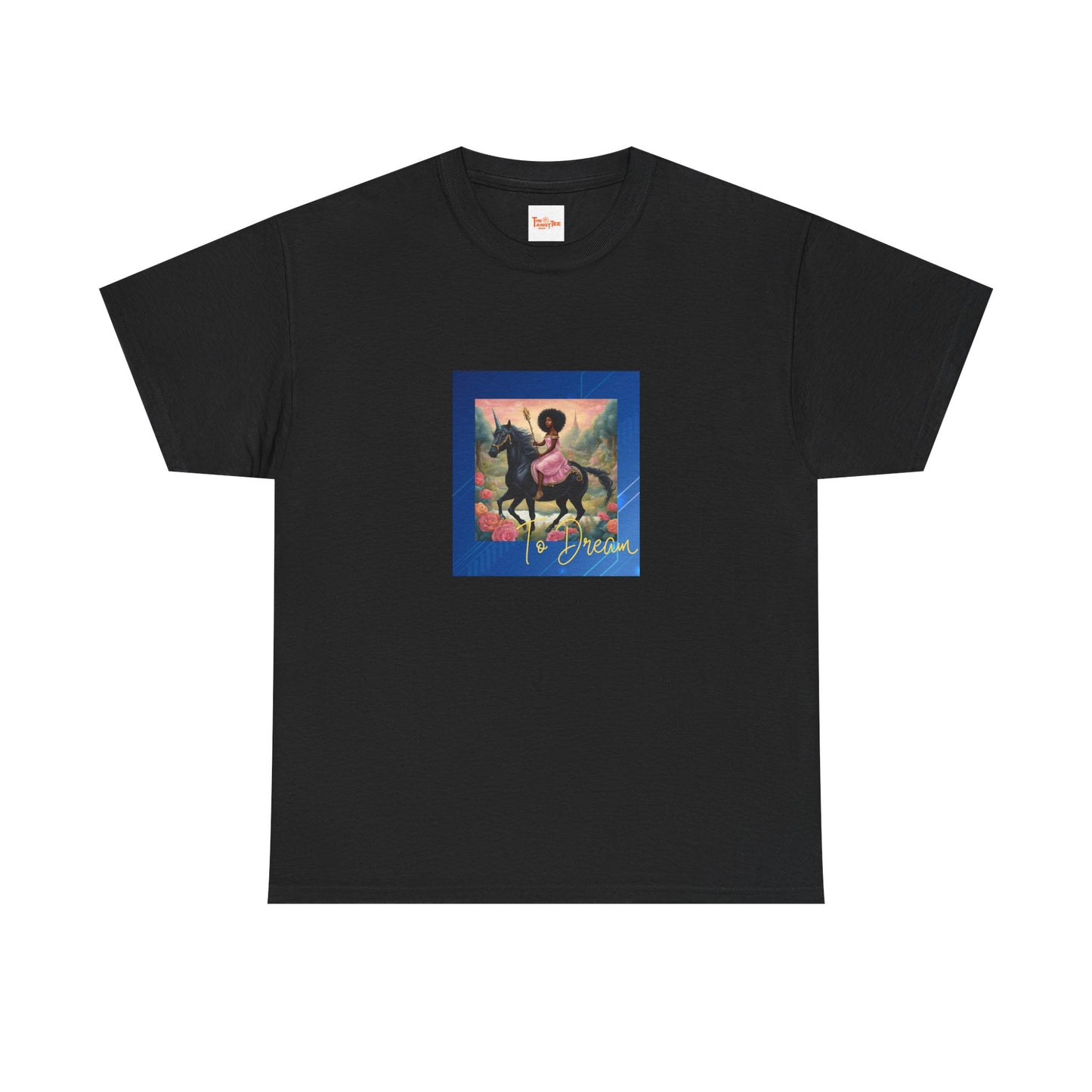 Dreamy Tee - Black Princess Unicorn Design