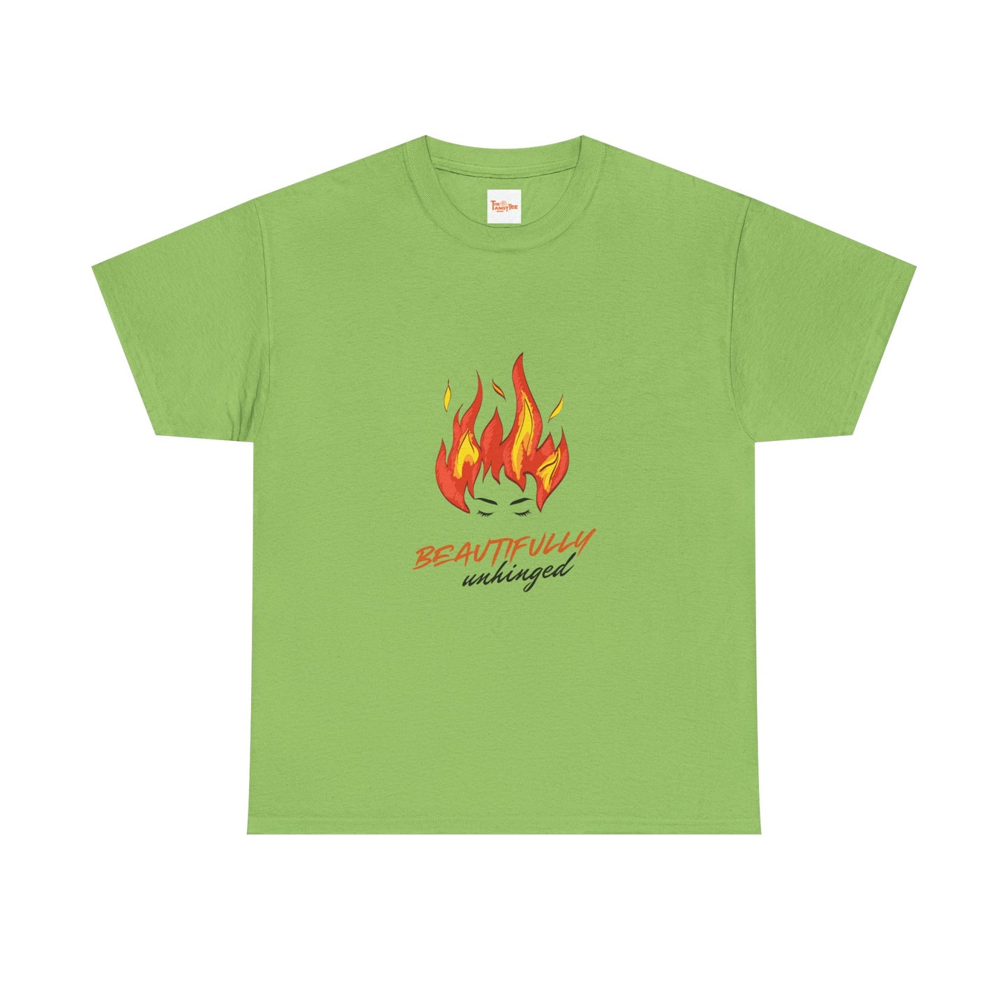 Graphic Unisex Tee - Beautifully Unhinged Woman with Fire Hair Design