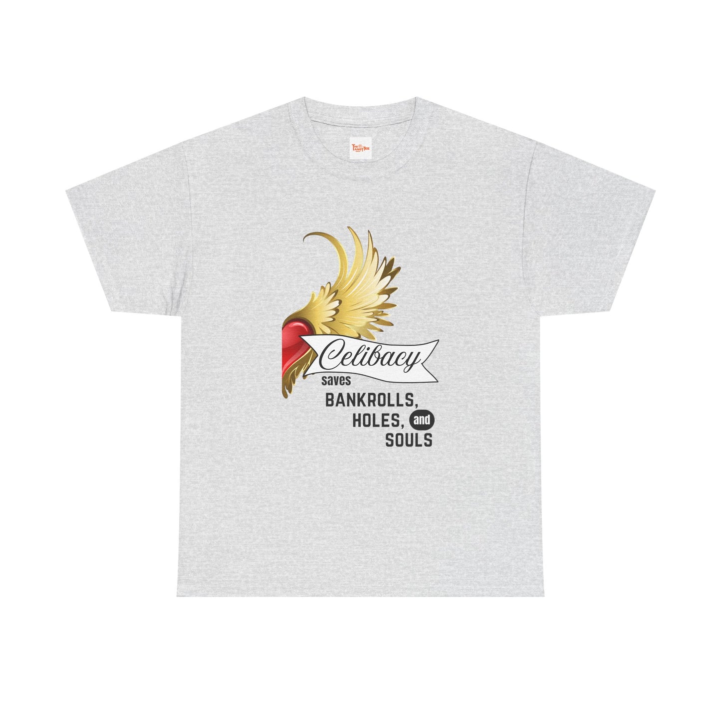 Celibacy Saves Unisex Tee with Heart Wings Graphic