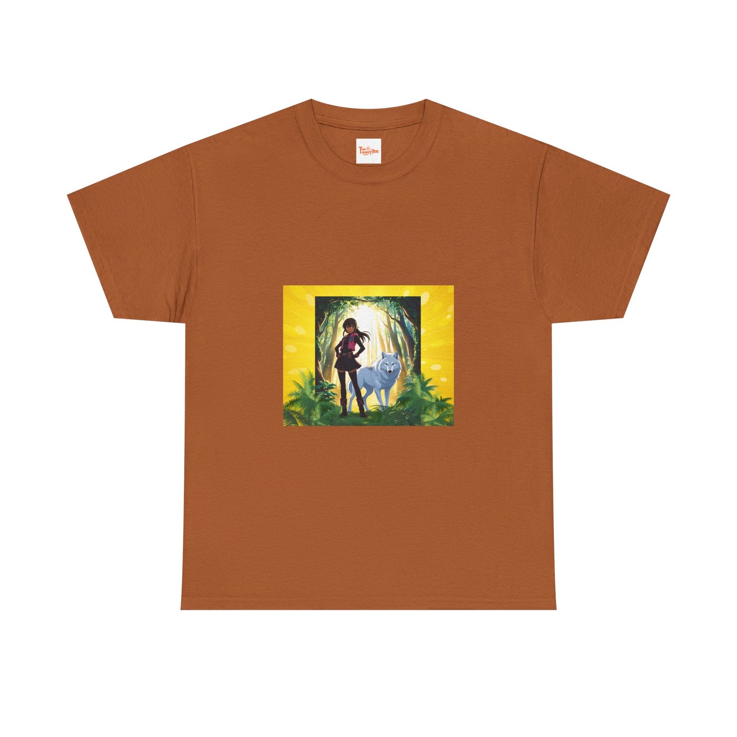 Anime Girl and White Wolf Graphic Tee