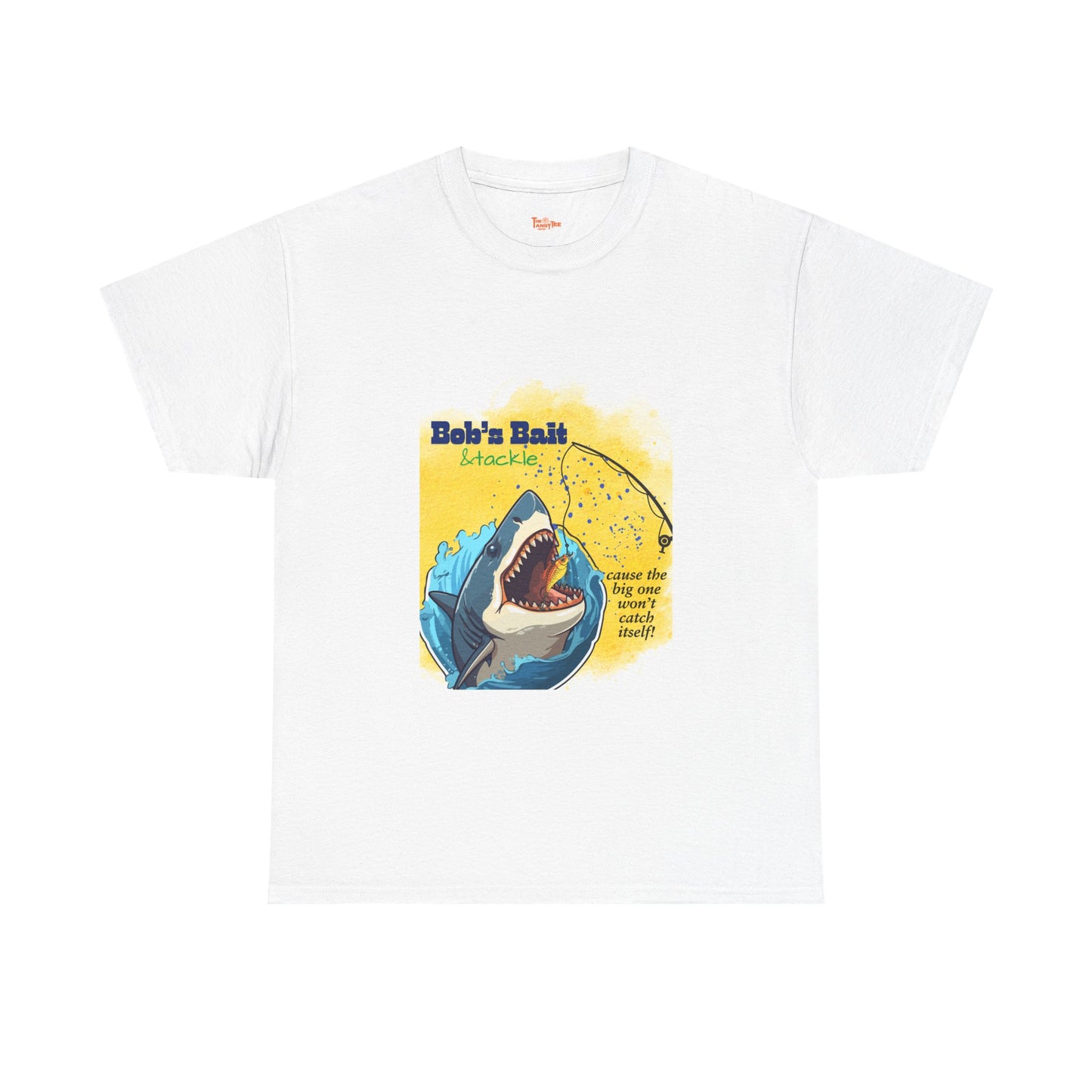 Graphic Fishing Unisex Tee - Bob's Bait and Tackle Shark Design