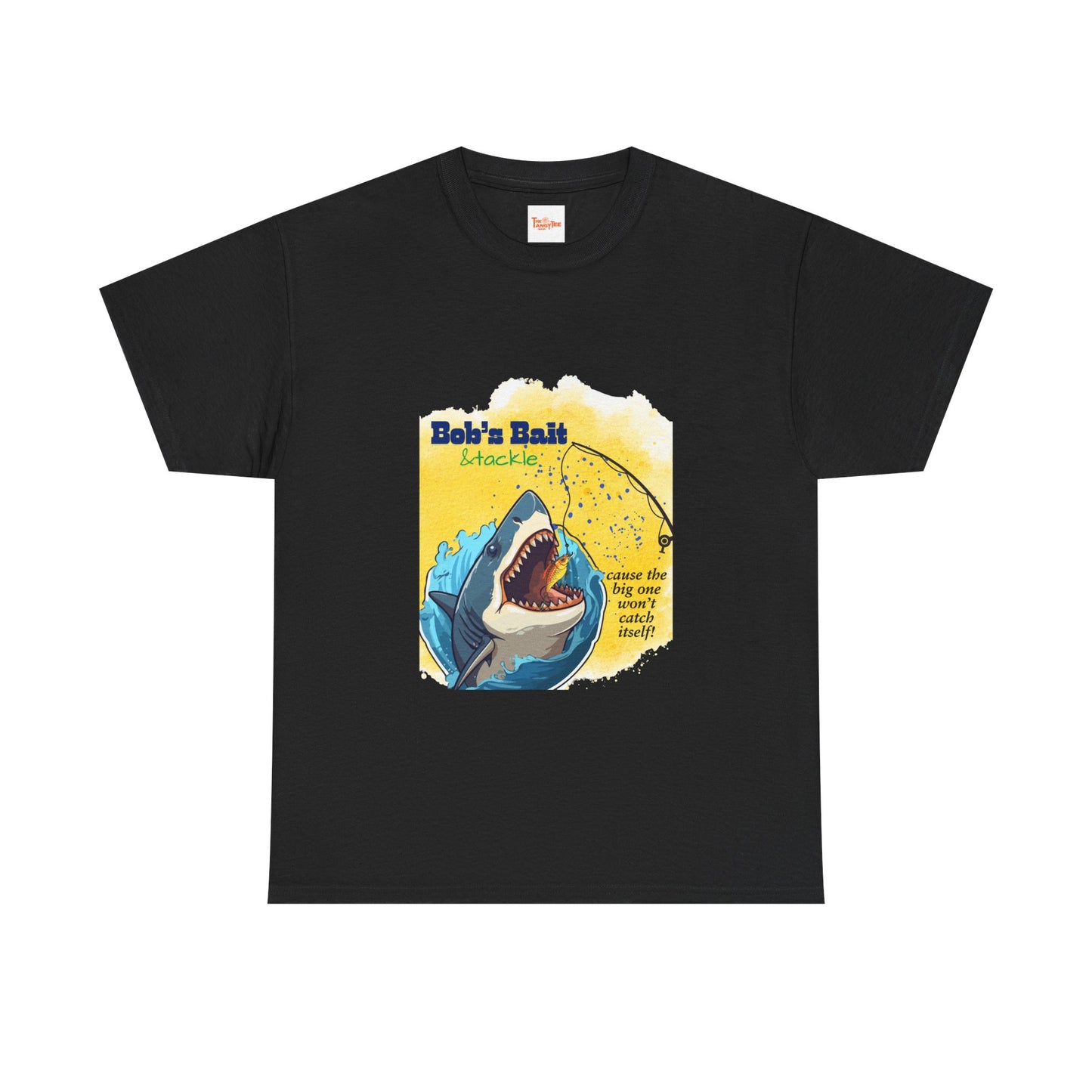 Graphic Fishing Unisex Tee - Bob's Bait and Tackle Shark Design