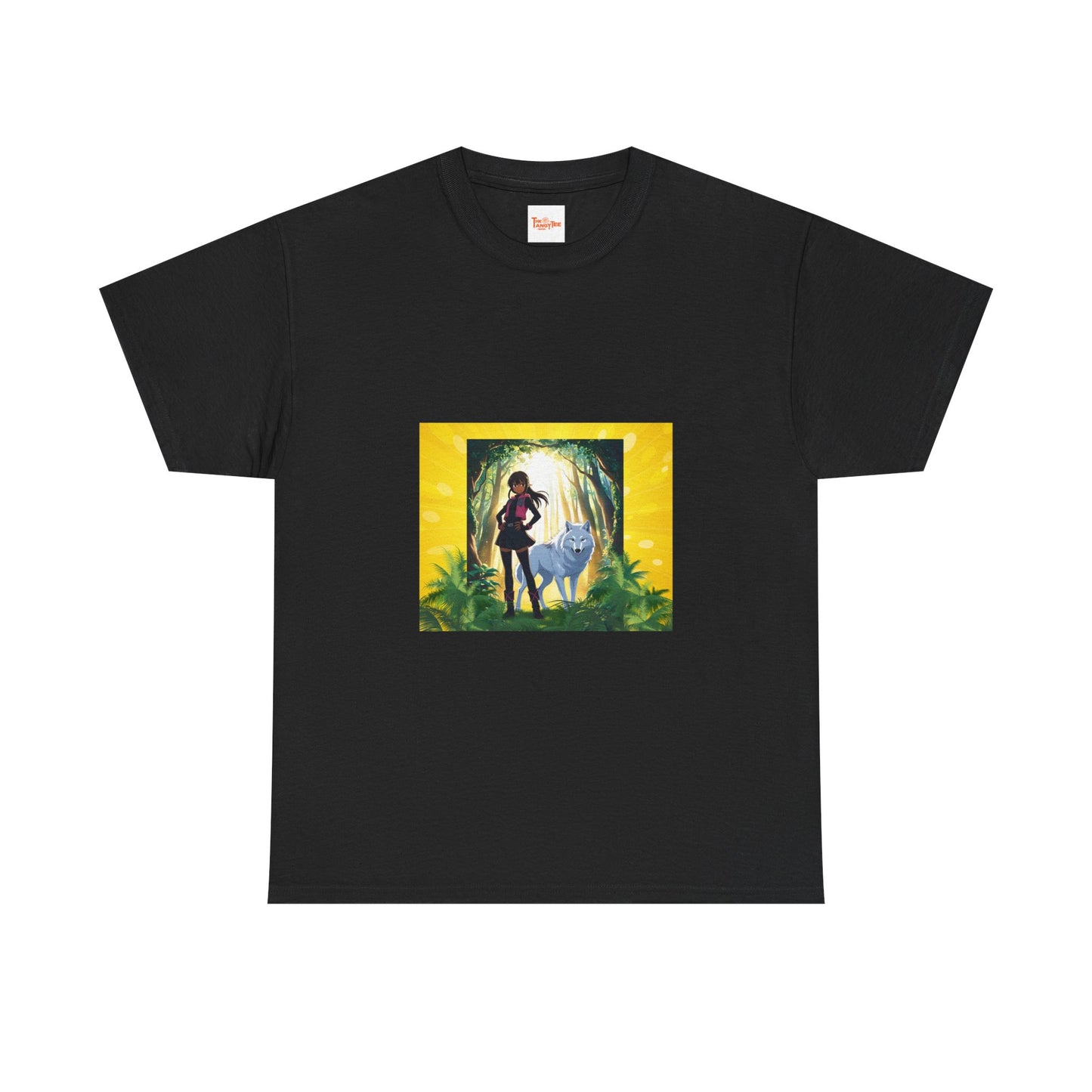 Anime Girl and White Wolf Graphic Tee