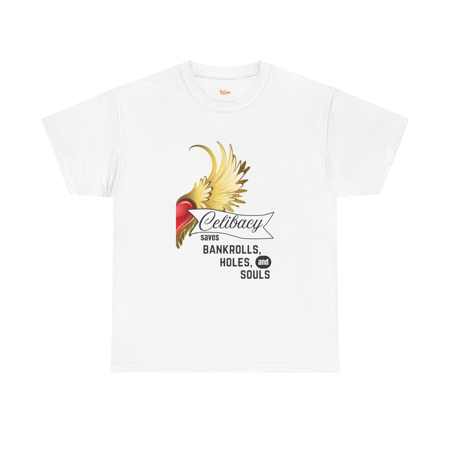 Celibacy Saves Unisex Tee with Heart Wings Graphic