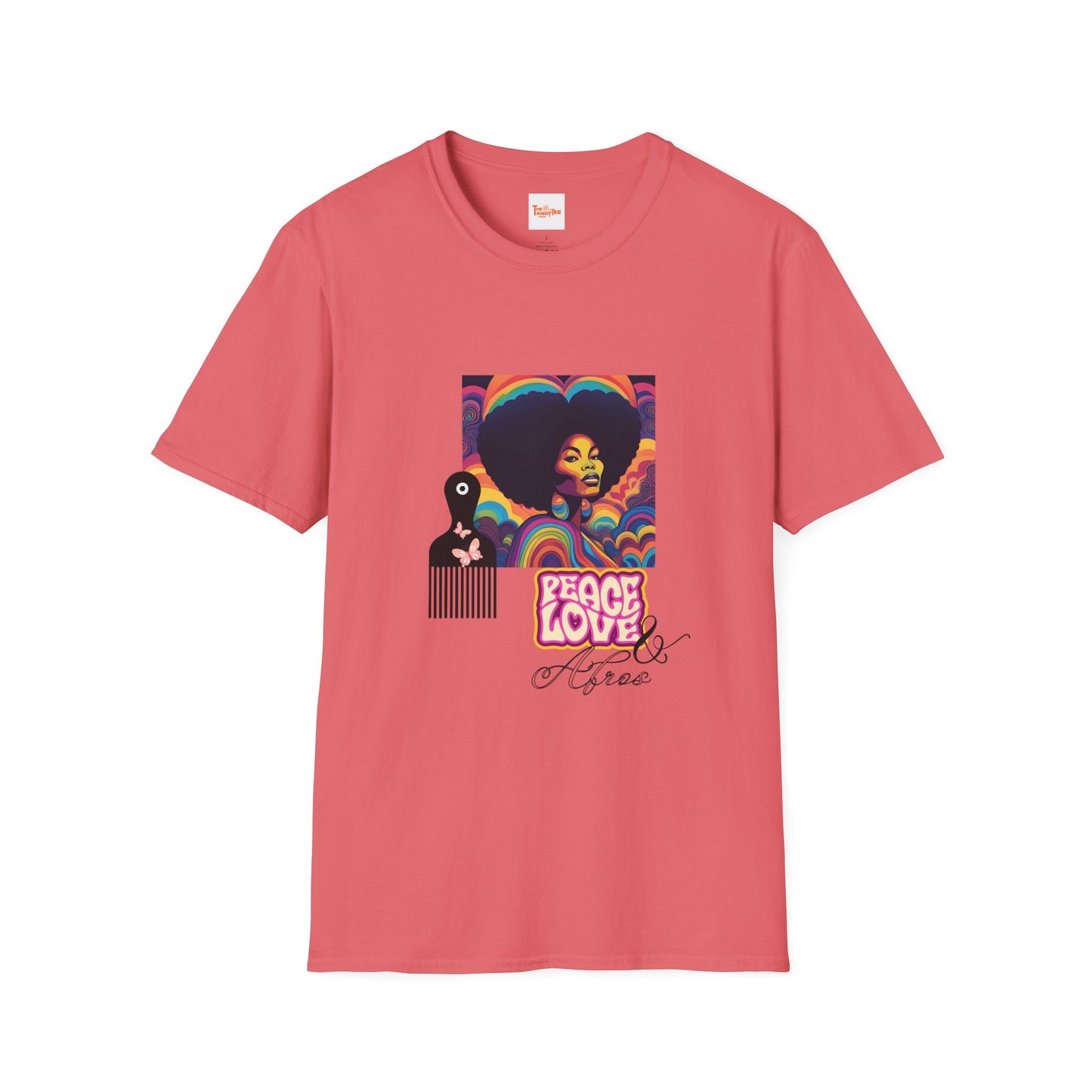 Peace, Love, Afro Graphic Unisex T-Shirt