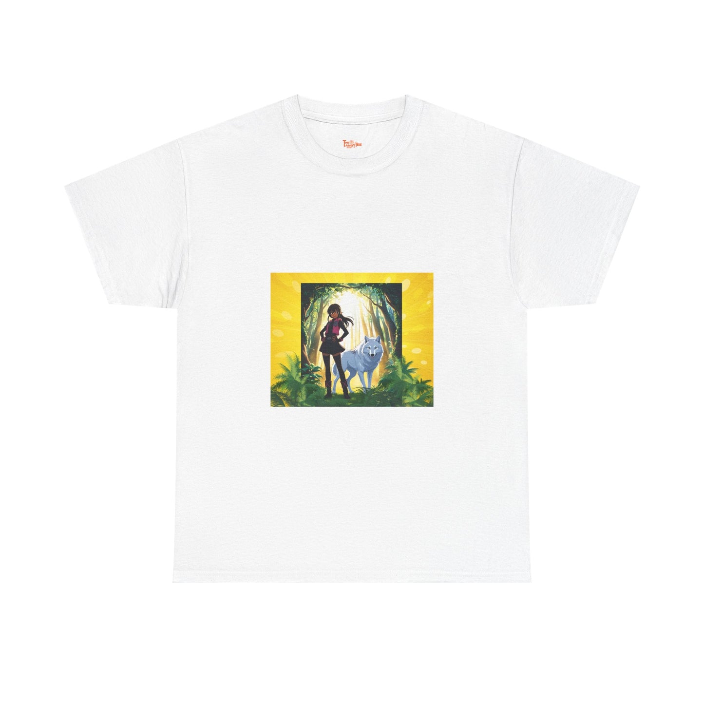 Anime Girl and White Wolf Graphic Tee