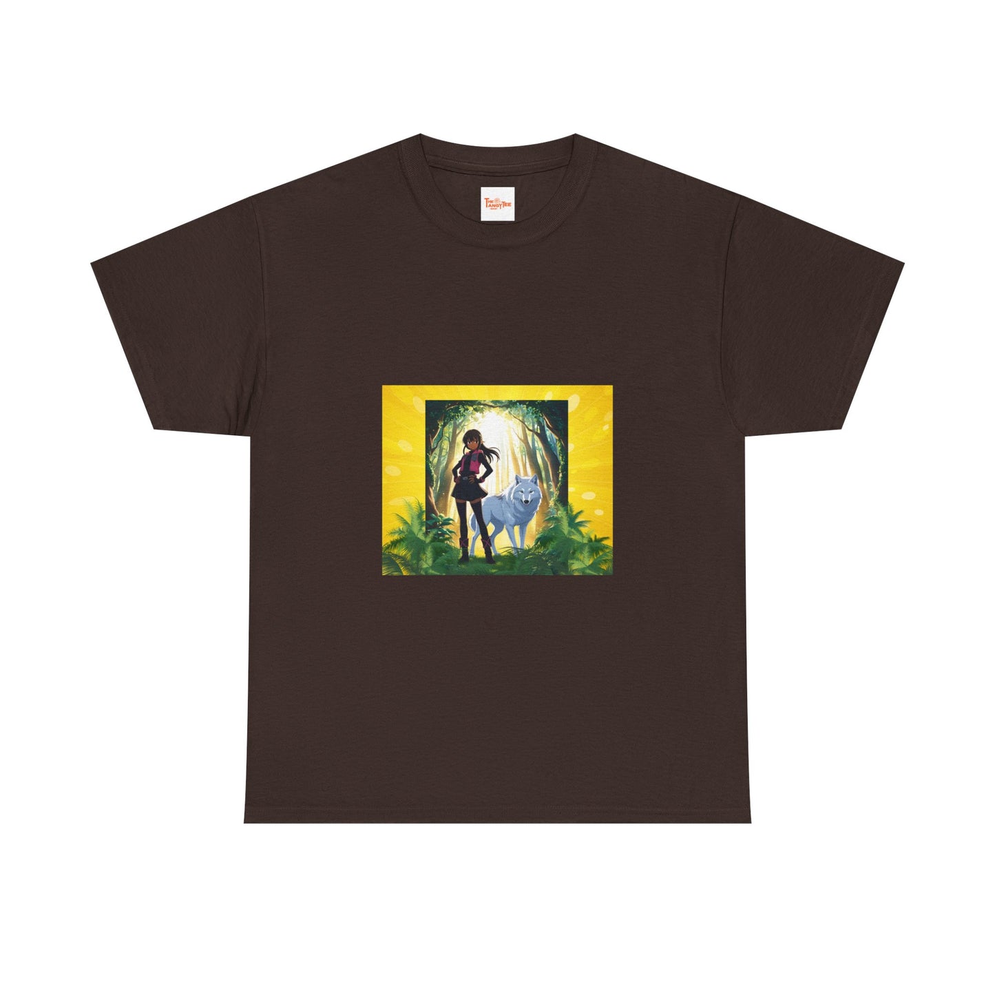 Anime Girl and White Wolf Graphic Tee