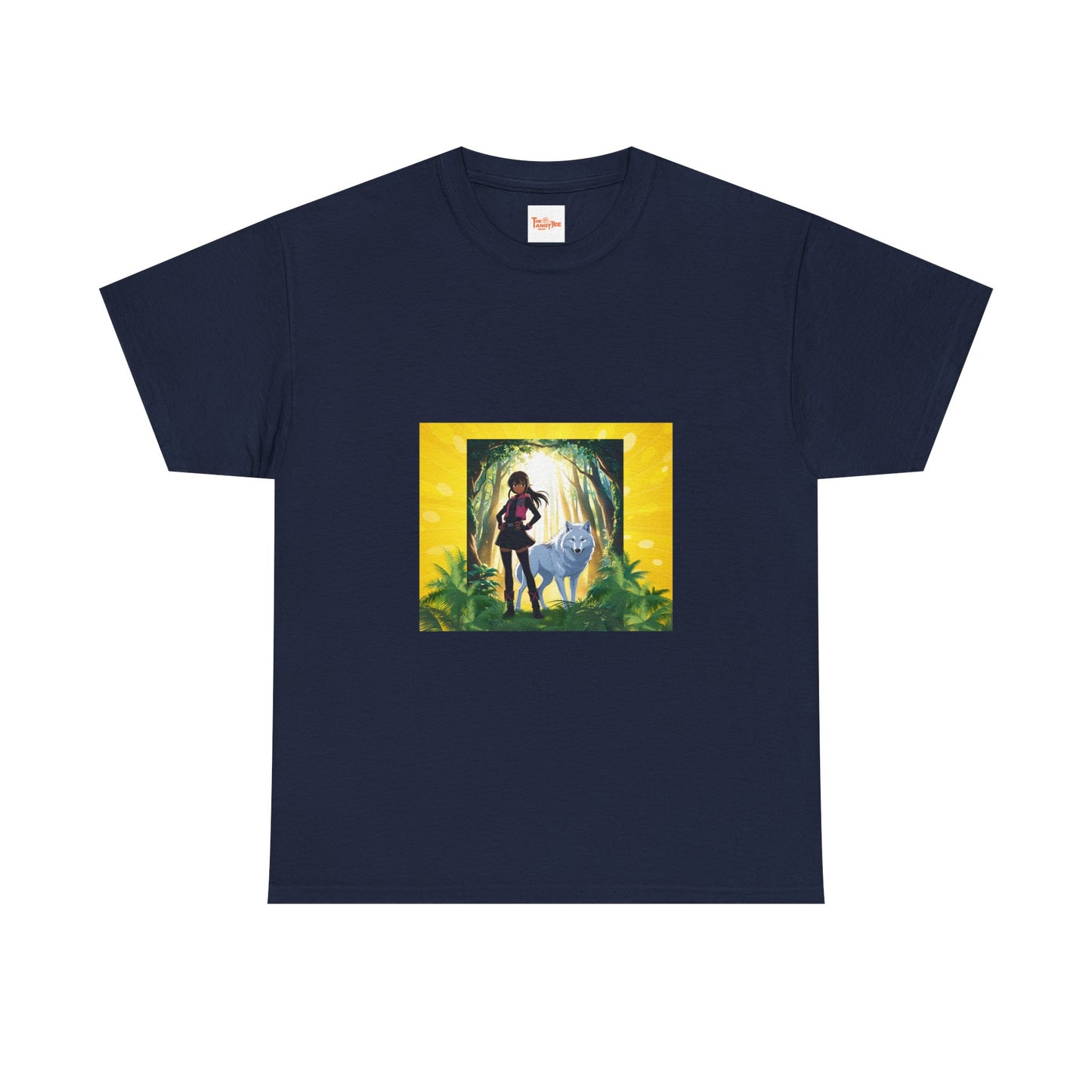 Anime Girl and White Wolf Graphic Tee