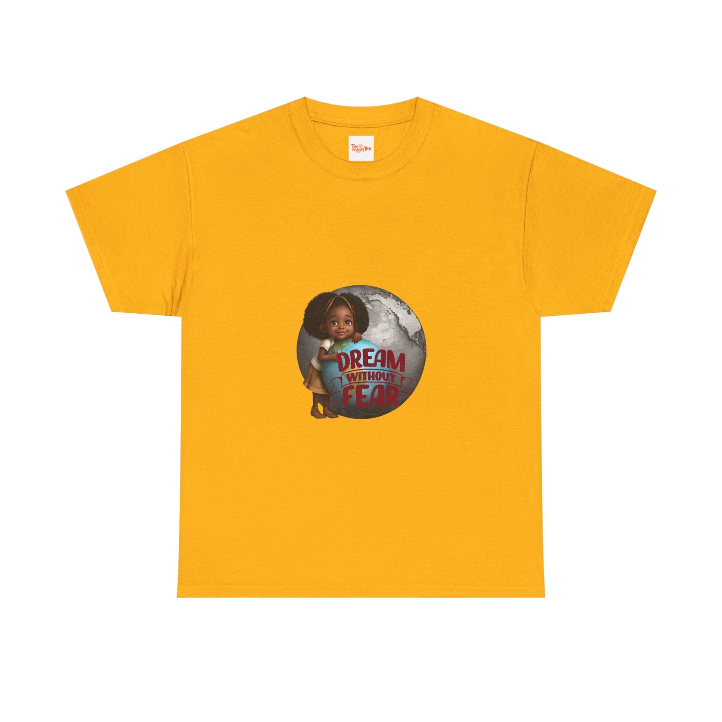 Graphic Tee - Dream Without Fear, Little Black Girl Hugging Globe