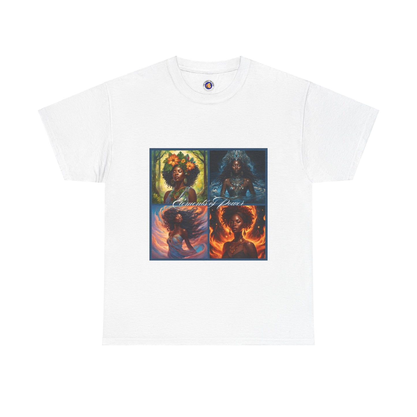 Elements of Power Unisex Tee - Graphic of Four Black Women Earth Wind Fire Water