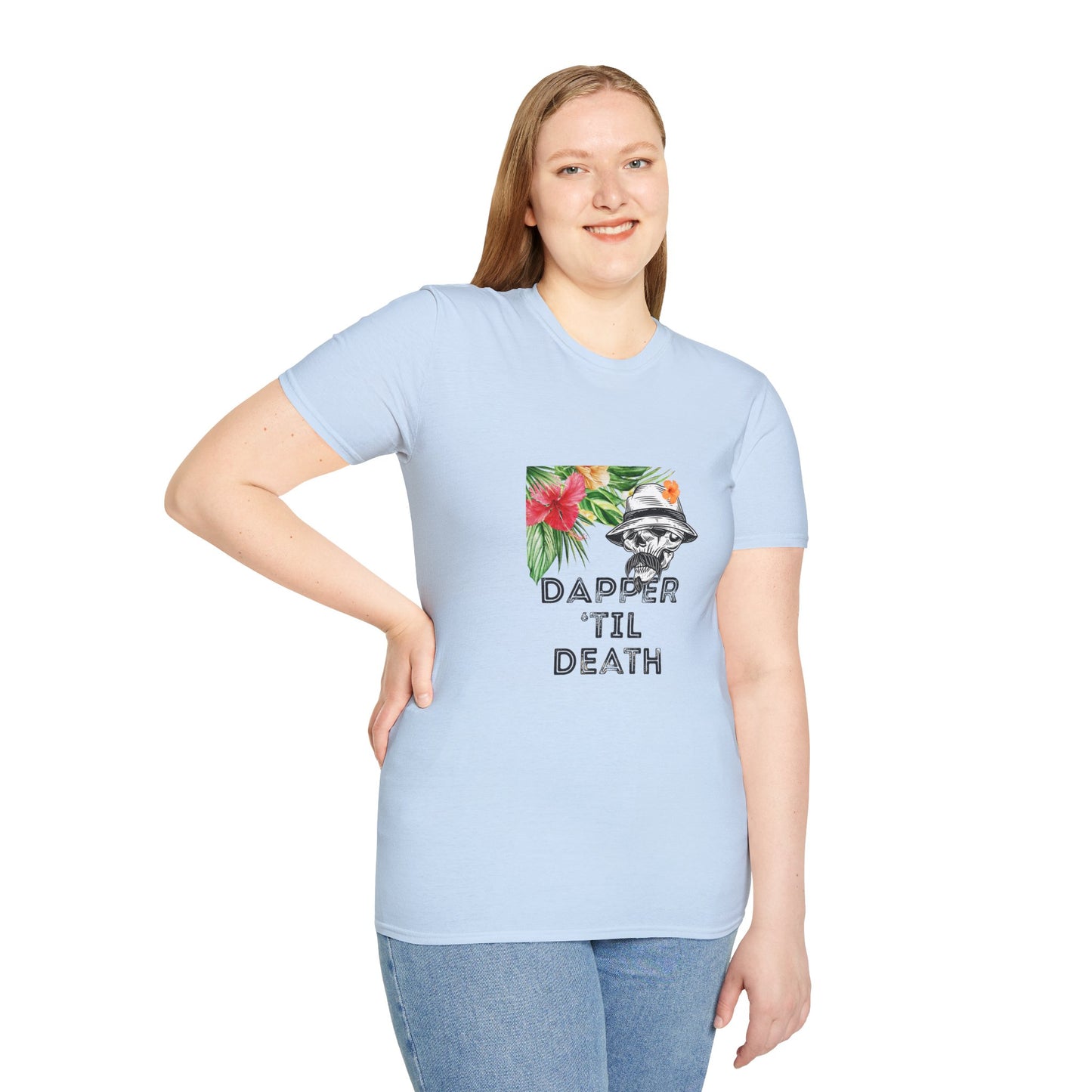 Graphic Skull Unisex T-Shirt - Dapper 'Til Death Design