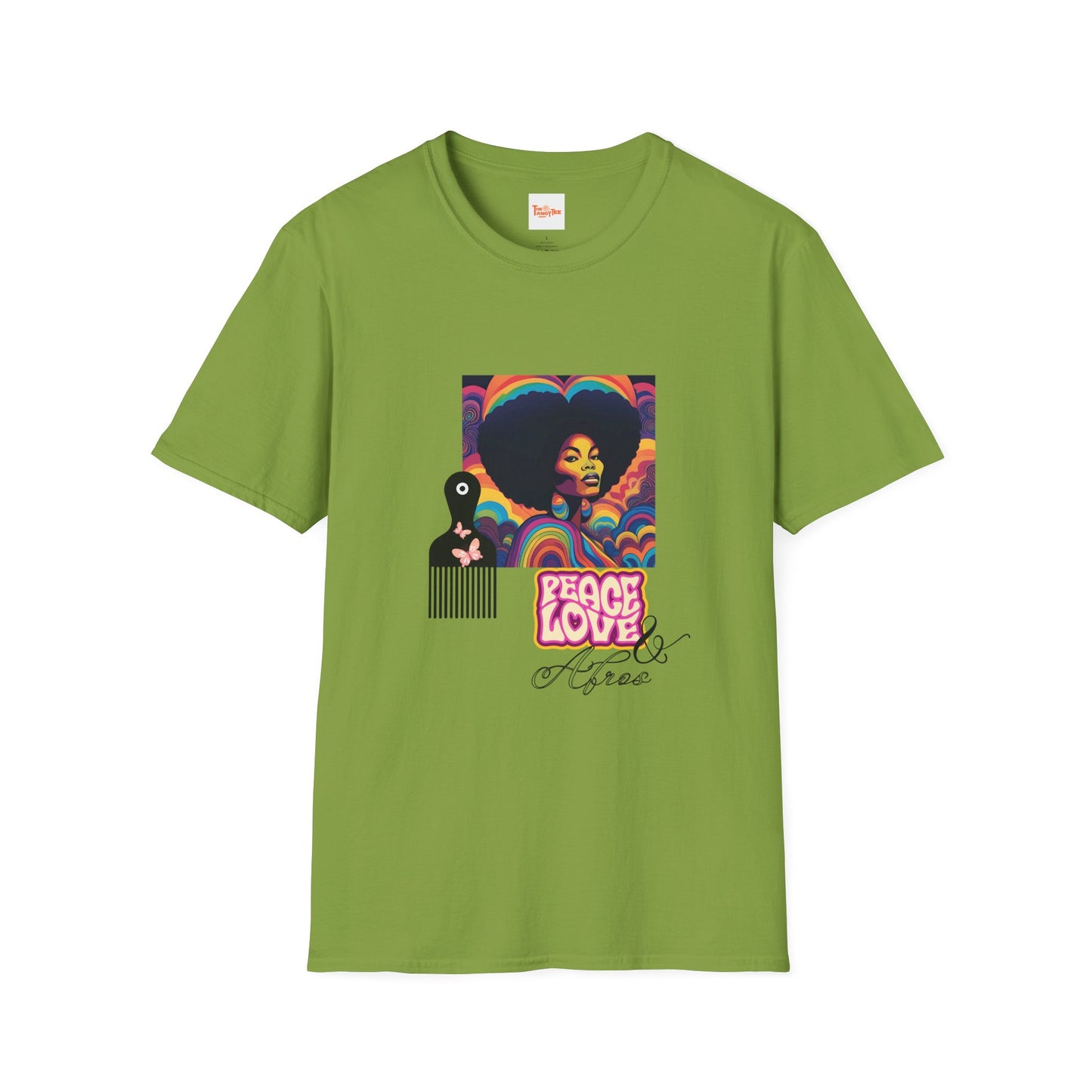 Peace, Love, Afro Graphic Unisex T-Shirt