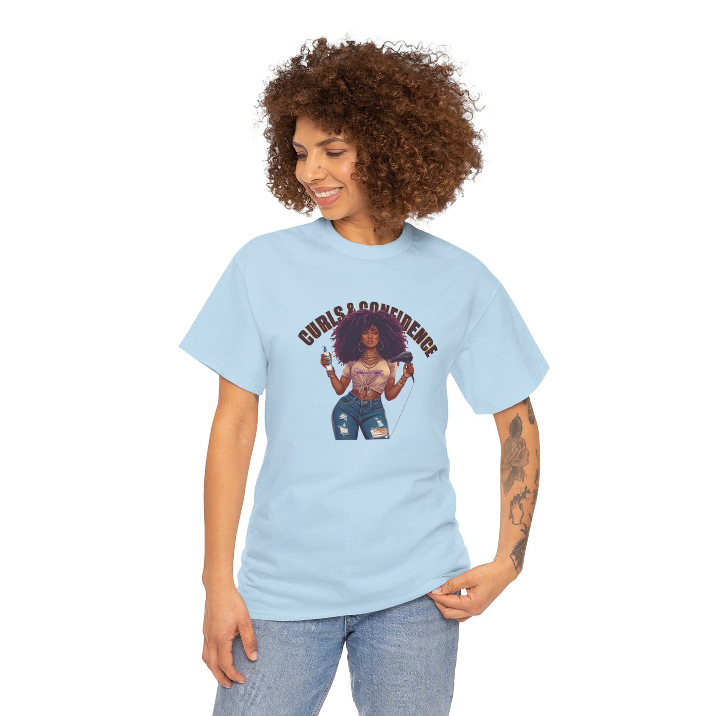Graphic Tee - Curls and Confidence Black Woman Design