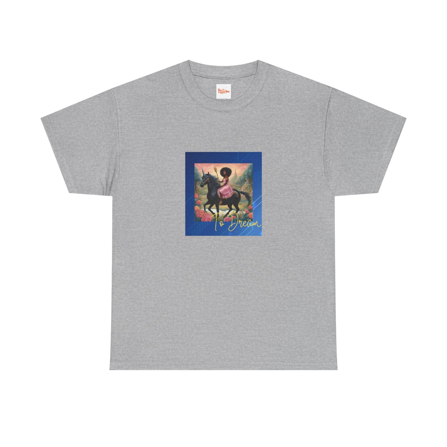 Dreamy Tee - Black Princess Unicorn Design