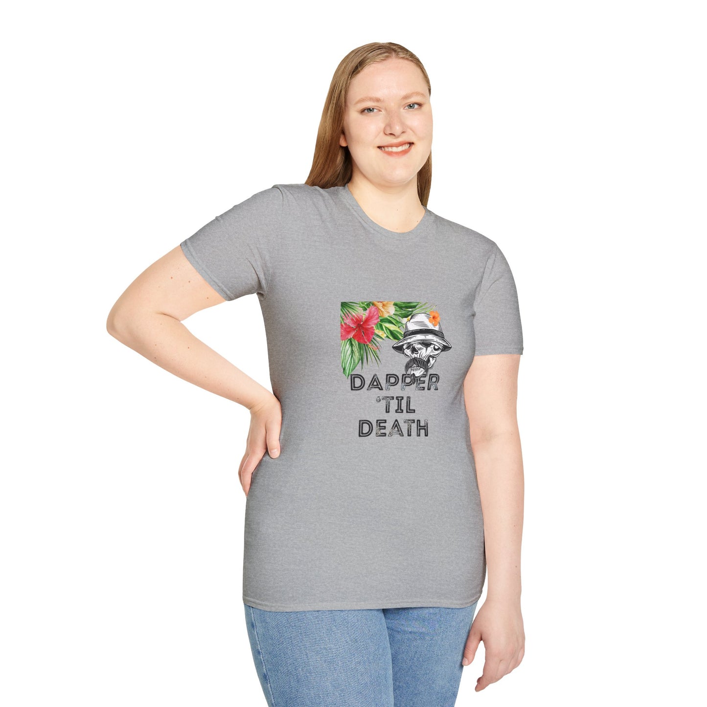 Graphic Skull Unisex T-Shirt - Dapper 'Til Death Design