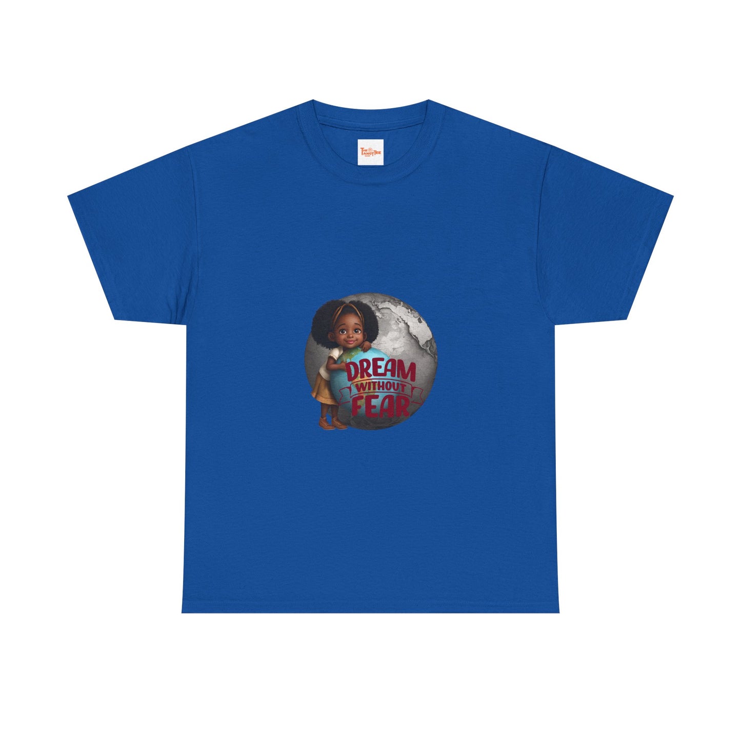 Graphic Tee - Dream Without Fear, Little Black Girl Hugging Globe