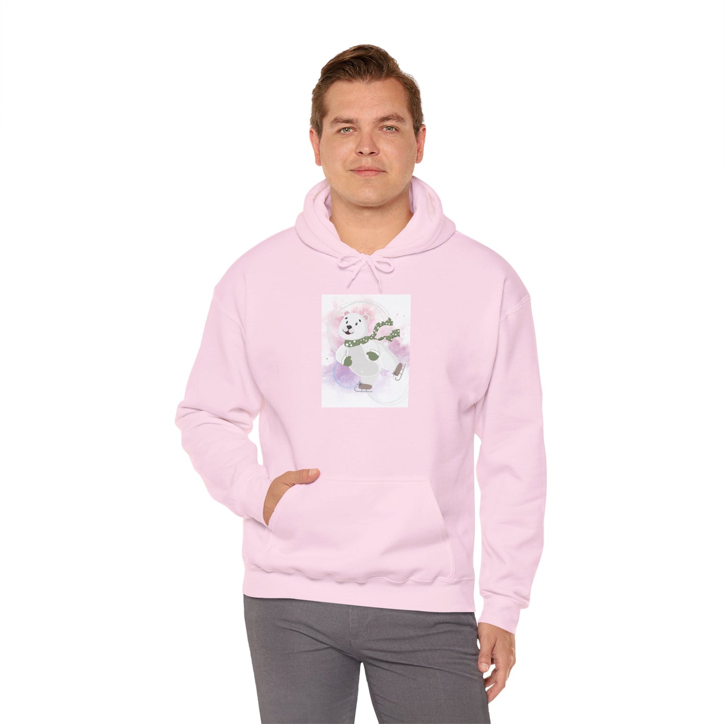 Polar Bear on Ice Skates Hoodie