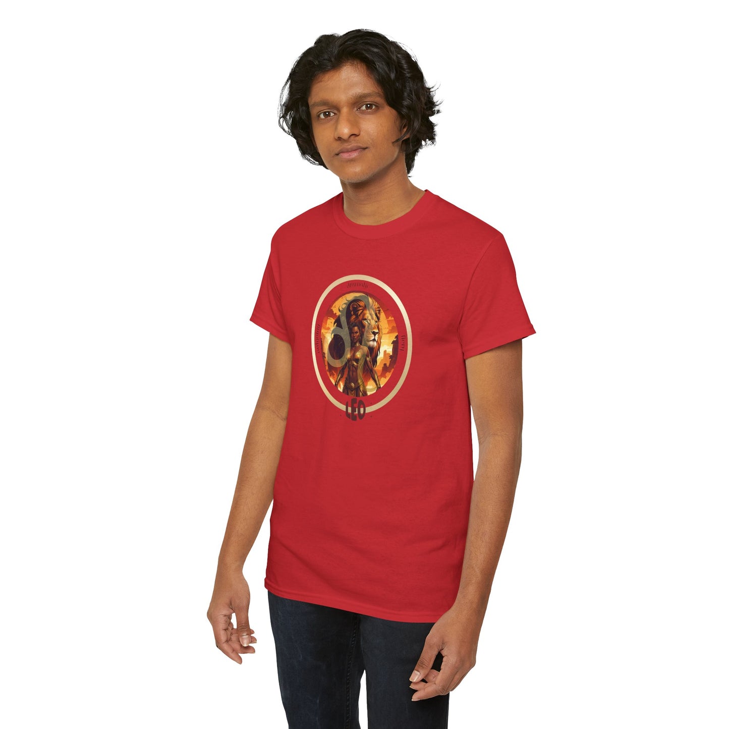 Leo Unisex Tee - Graphic of Black Woman and Lion