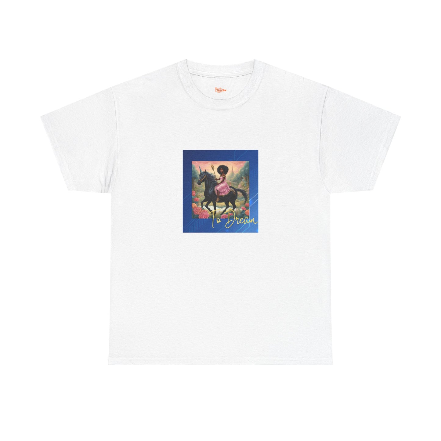 Dreamy Tee - Black Princess Unicorn Design