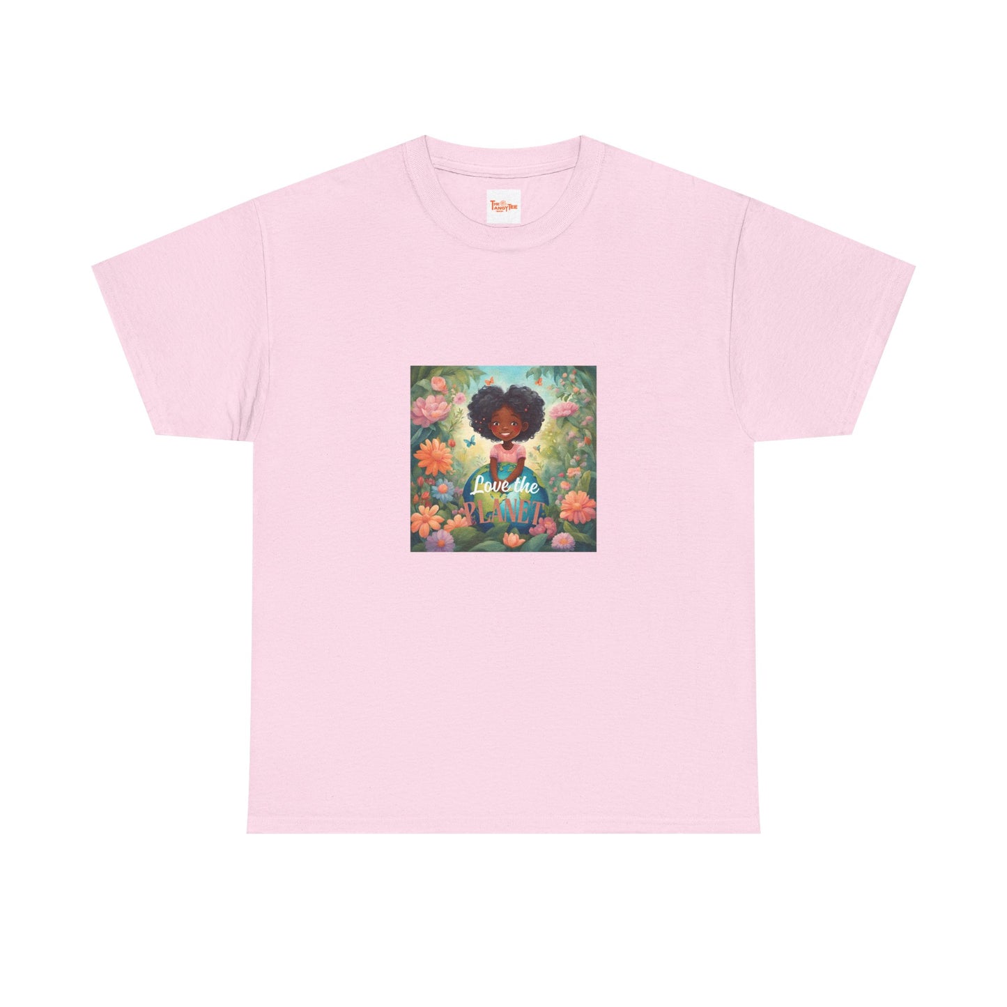 Graphic Tee Love the Planet Little Black Girl Holding Globe