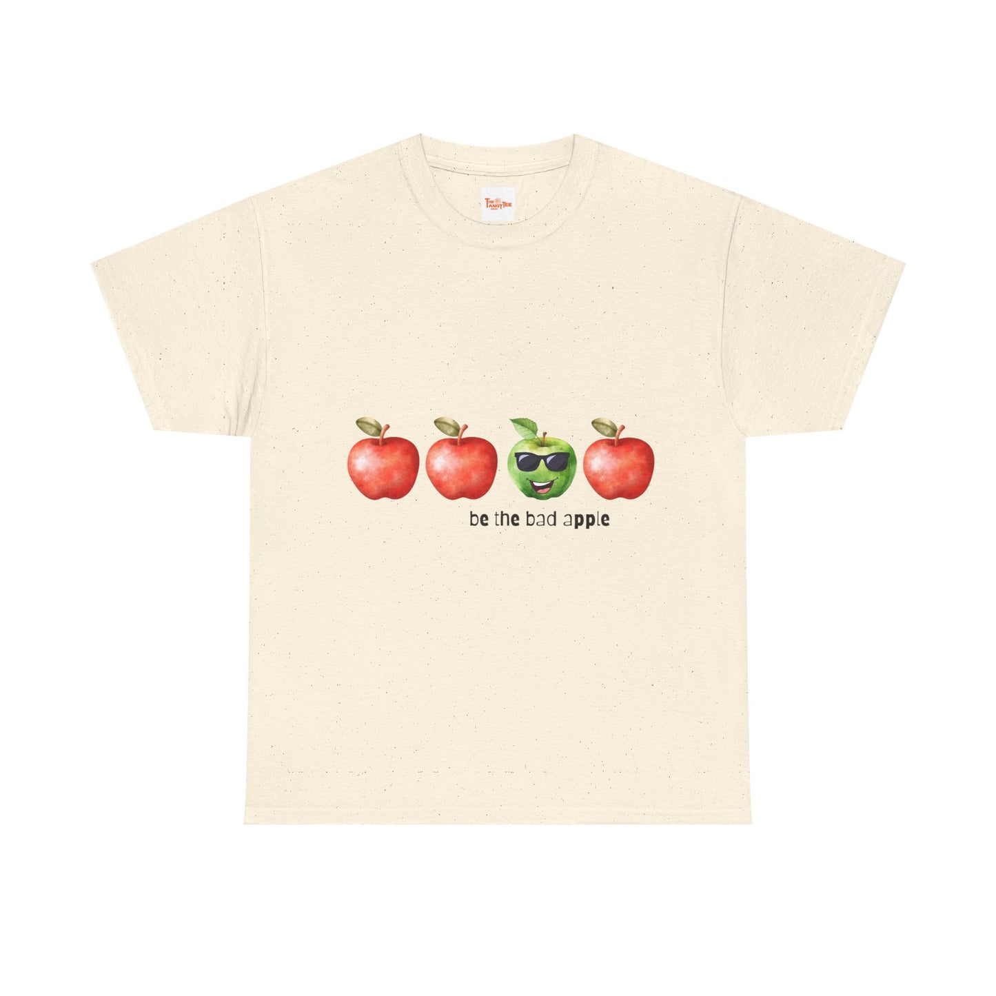 Graphic Unisex Tee - Be the Bad Apple, Three Red Apples and One Green Apple with Sunglasses